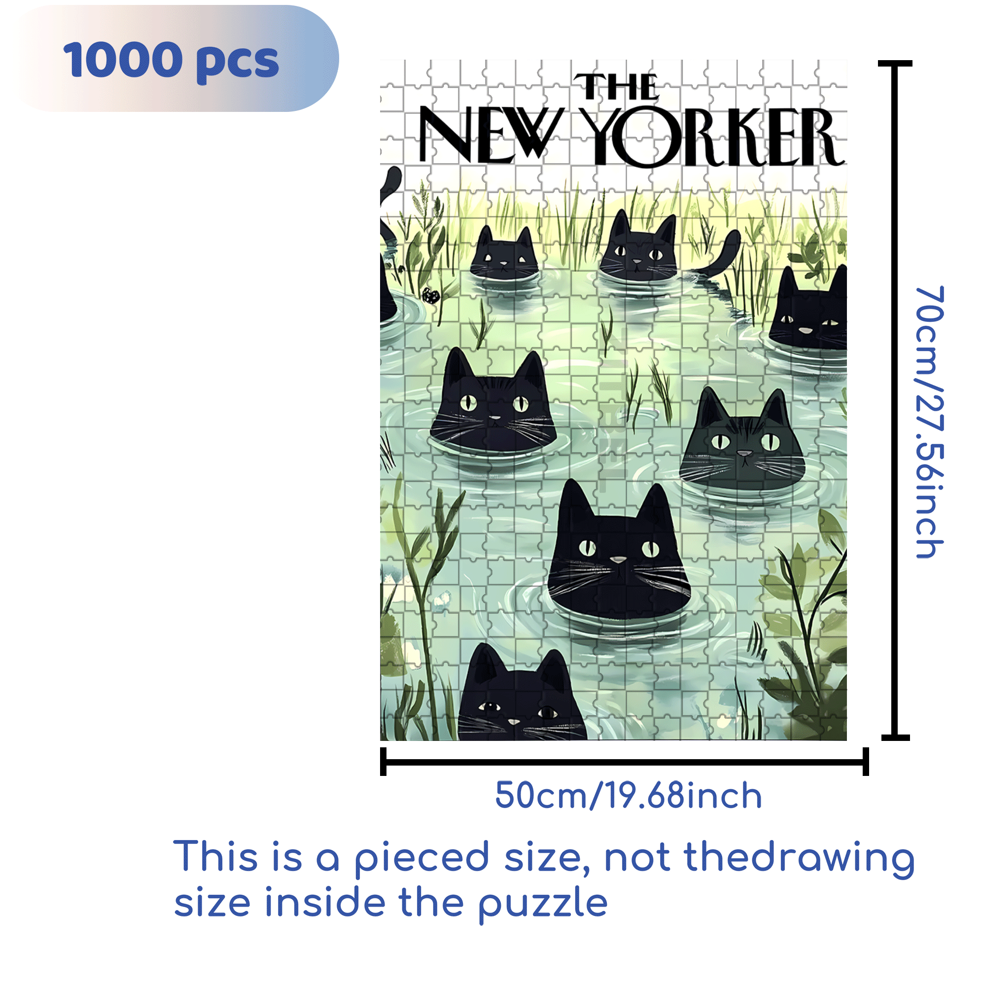 Cat Frog£¿ 500pcs/1000pcs Jigsaw Puzzle, Scratch-Resistant, Interactive Family Game & Brain-Boosting DIY Decor, Perfect for Halloween, Christmas & New Year Gifts, Family Puzzle Game