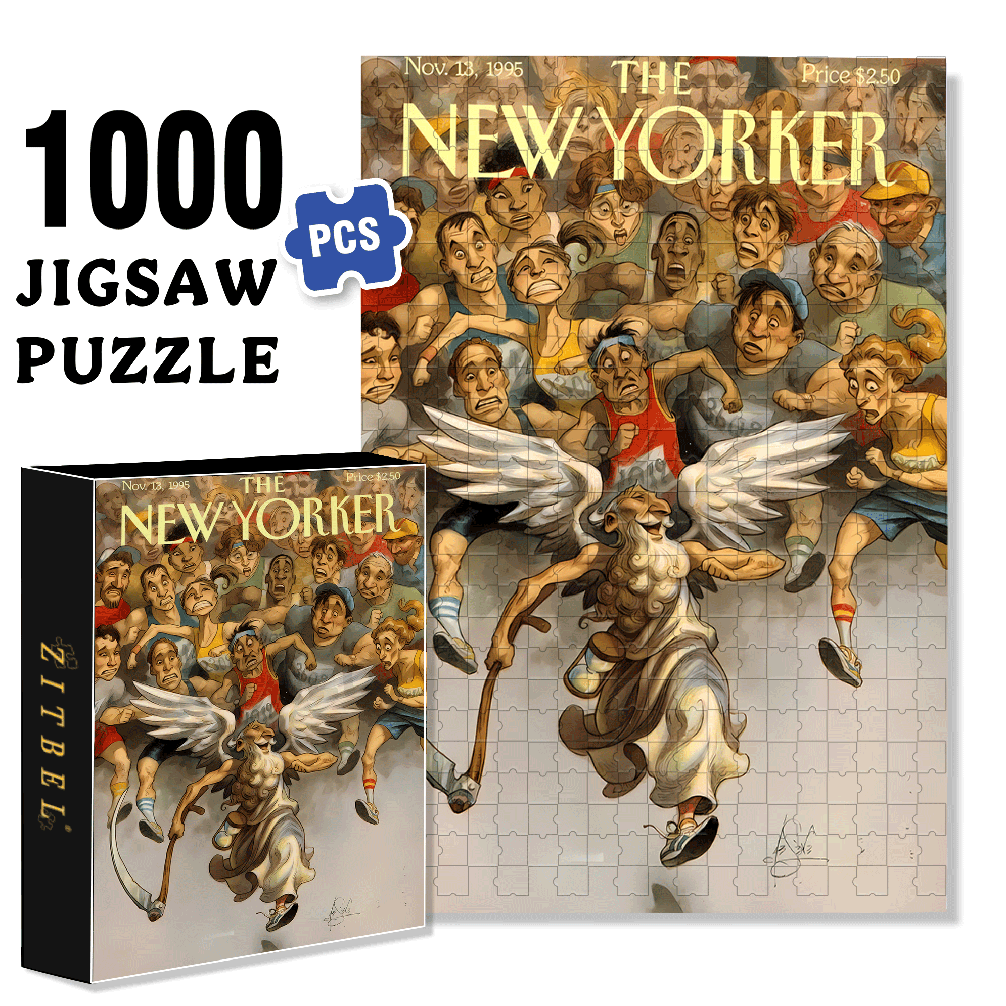 Chase Him 500pcs/1000pcs Jigsaw Puzzle, Scratch-Resistant, Interactive Family Game & Brain-Boosting DIY Decor, Perfect for Halloween, Christmas & New Year Gifts, Family Puzzle Game