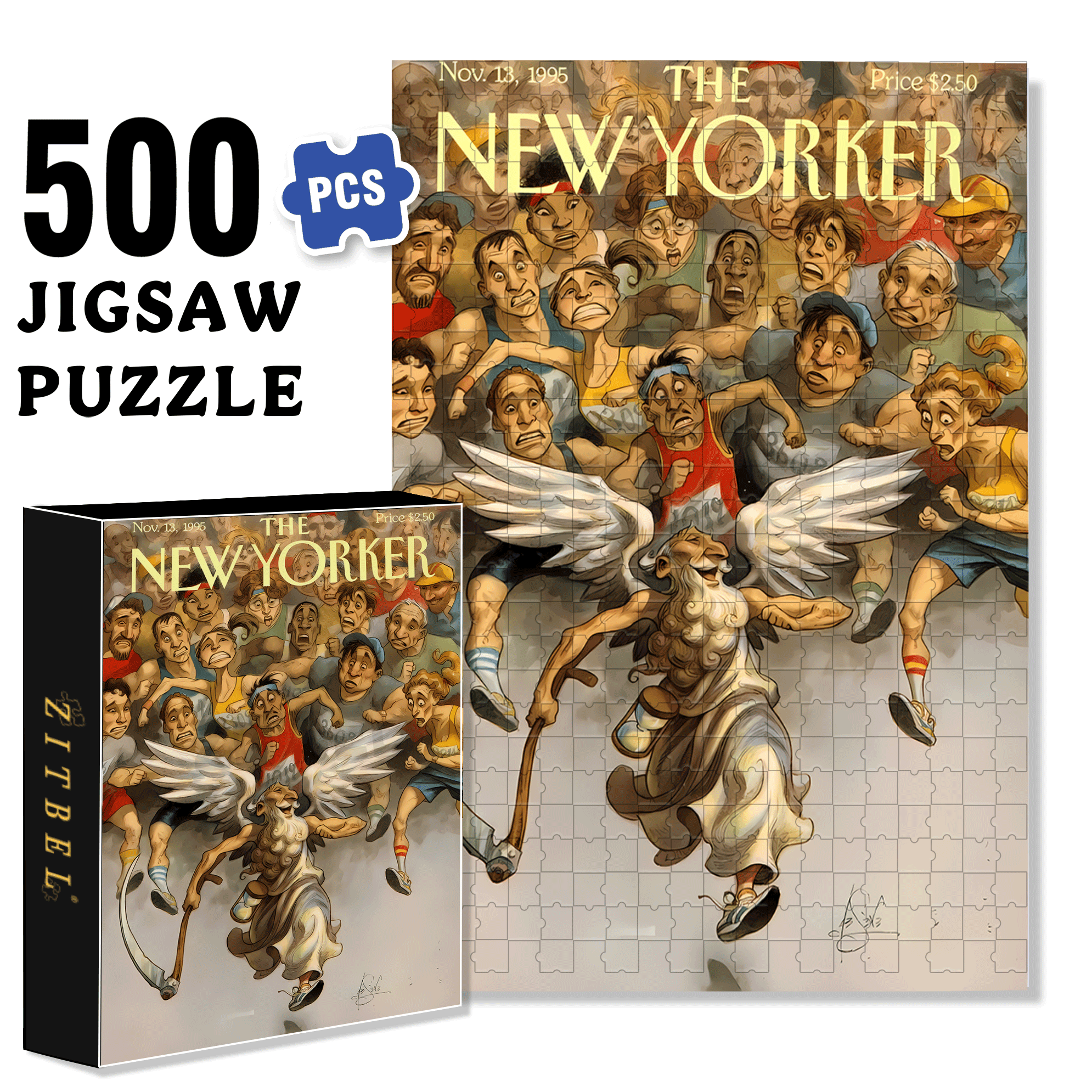 Chase Him 500pcs/1000pcs Jigsaw Puzzle, Scratch-Resistant, Interactive Family Game & Brain-Boosting DIY Decor, Perfect for Halloween, Christmas & New Year Gifts, Family Puzzle Game