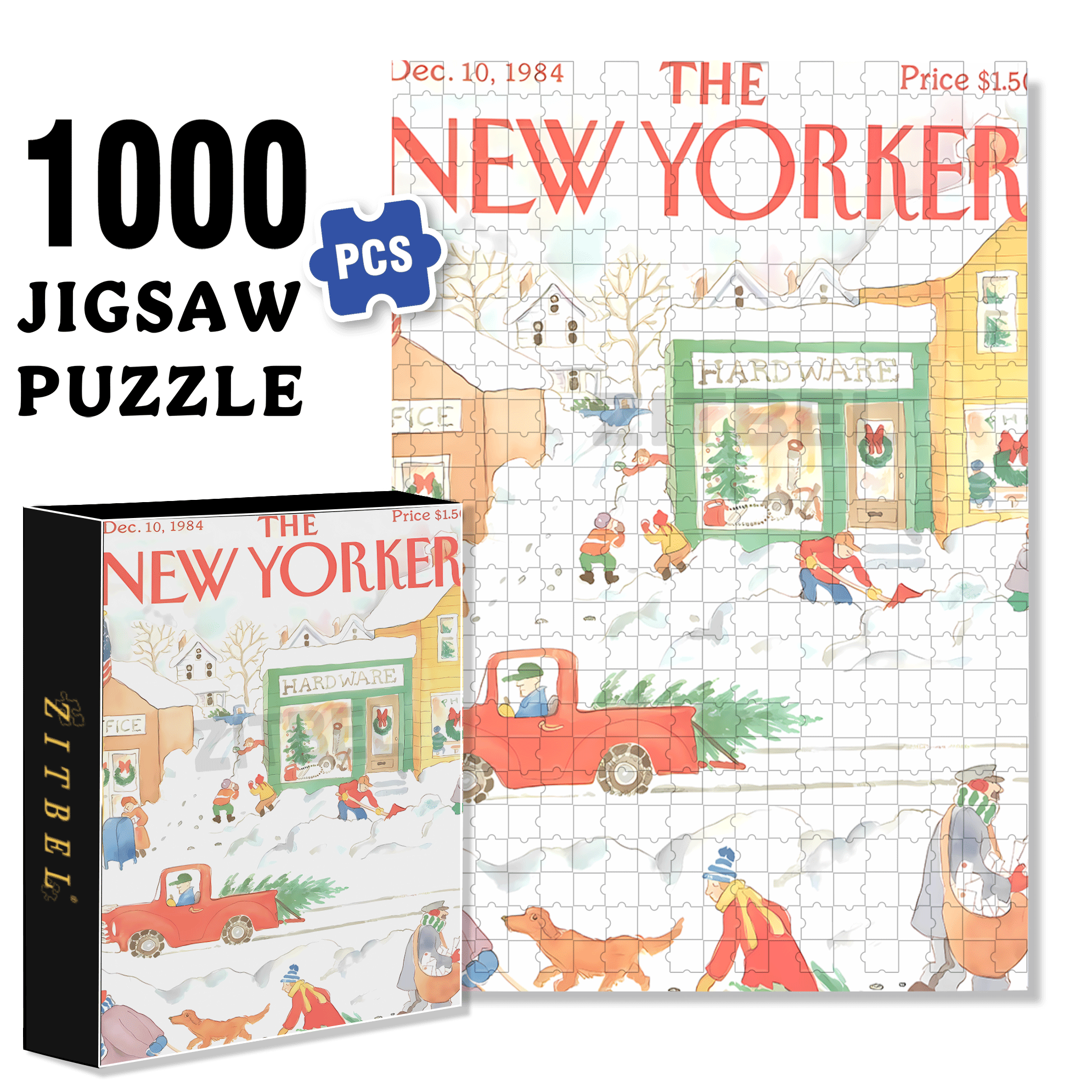 Christmas Hard Ware 500pcs/1000pcs Jigsaw Puzzle, Scratch-Resistant, Interactive Family Game & Brain-Boosting DIY Decor, Perfect for Halloween, Christmas & New Year Gifts, Family Puzzle Game