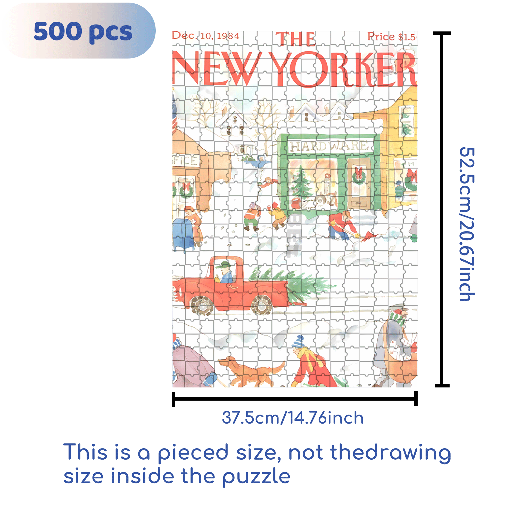 Christmas Hard Ware 500pcs/1000pcs Jigsaw Puzzle, Scratch-Resistant, Interactive Family Game & Brain-Boosting DIY Decor, Perfect for Halloween, Christmas & New Year Gifts, Family Puzzle Game