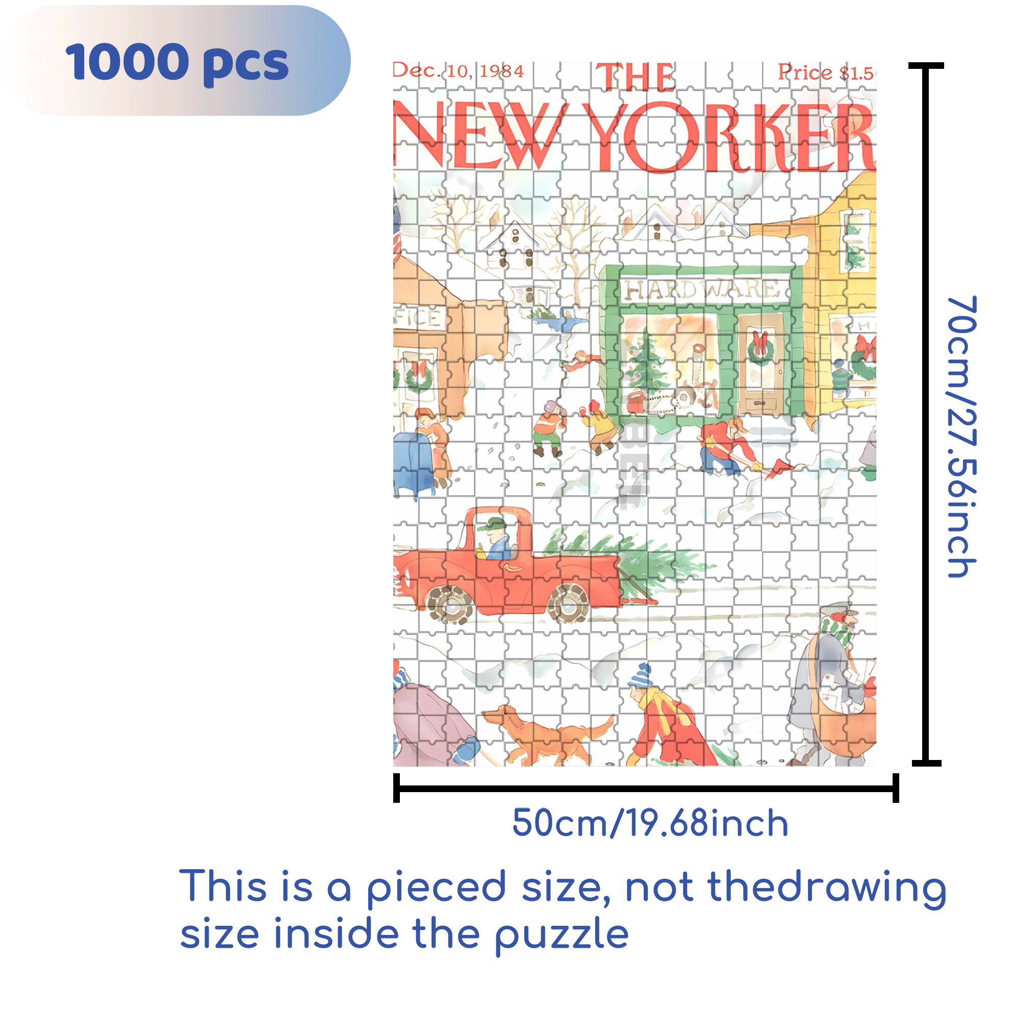 Christmas Hard Ware 500pcs/1000pcs Jigsaw Puzzle, Scratch-Resistant, Interactive Family Game & Brain-Boosting DIY Decor, Perfect for Halloween, Christmas & New Year Gifts, Family Puzzle Game