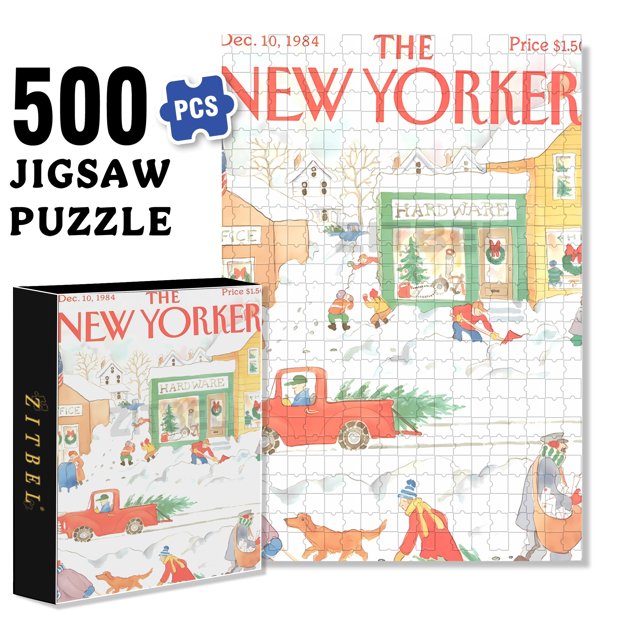 Christmas Hard Ware 500pcs/1000pcs Jigsaw Puzzle, Scratch-Resistant, Interactive Family Game & Brain-Boosting DIY Decor, Perfect for Halloween, Christmas & New Year Gifts, Family Puzzle Game