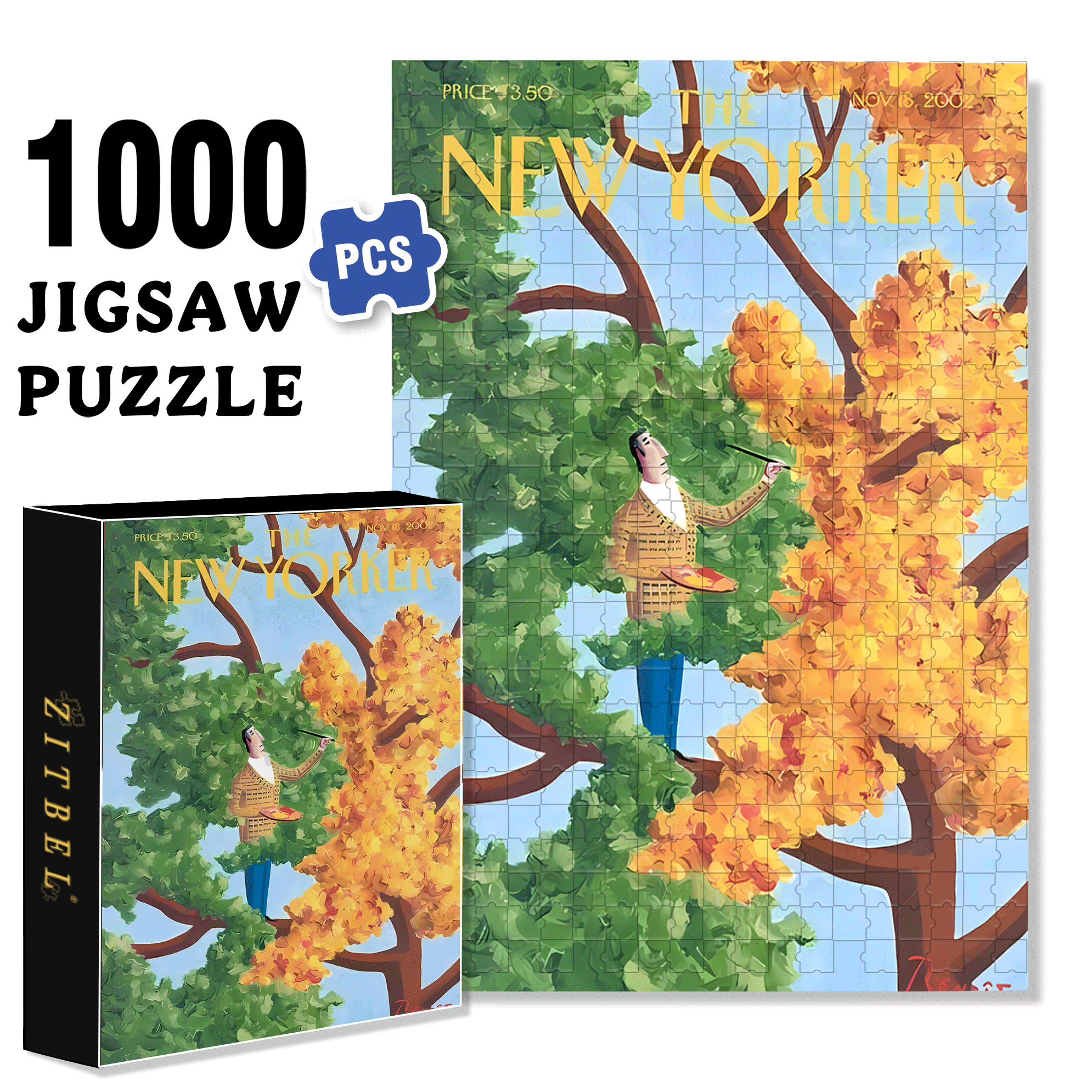 Dyeing 500pcs/1000pcs Jigsaw Puzzle, Scratch-Resistant, Interactive Family Game & Brain-Boosting DIY Decor, Perfect for Halloween, Christmas & New Year Gifts, Family Puzzle Game