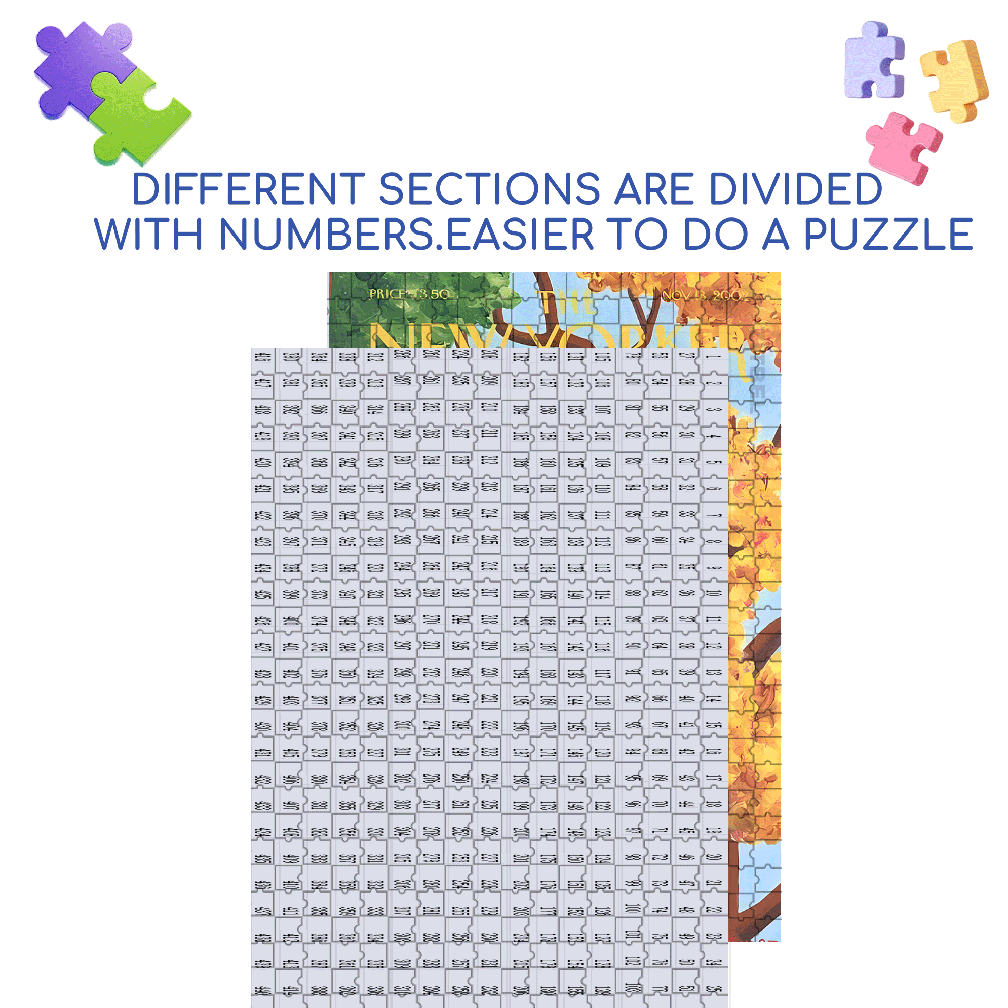 Dyeing 500pcs/1000pcs Jigsaw Puzzle, Scratch-Resistant, Interactive Family Game & Brain-Boosting DIY Decor, Perfect for Halloween, Christmas & New Year Gifts, Family Puzzle Game