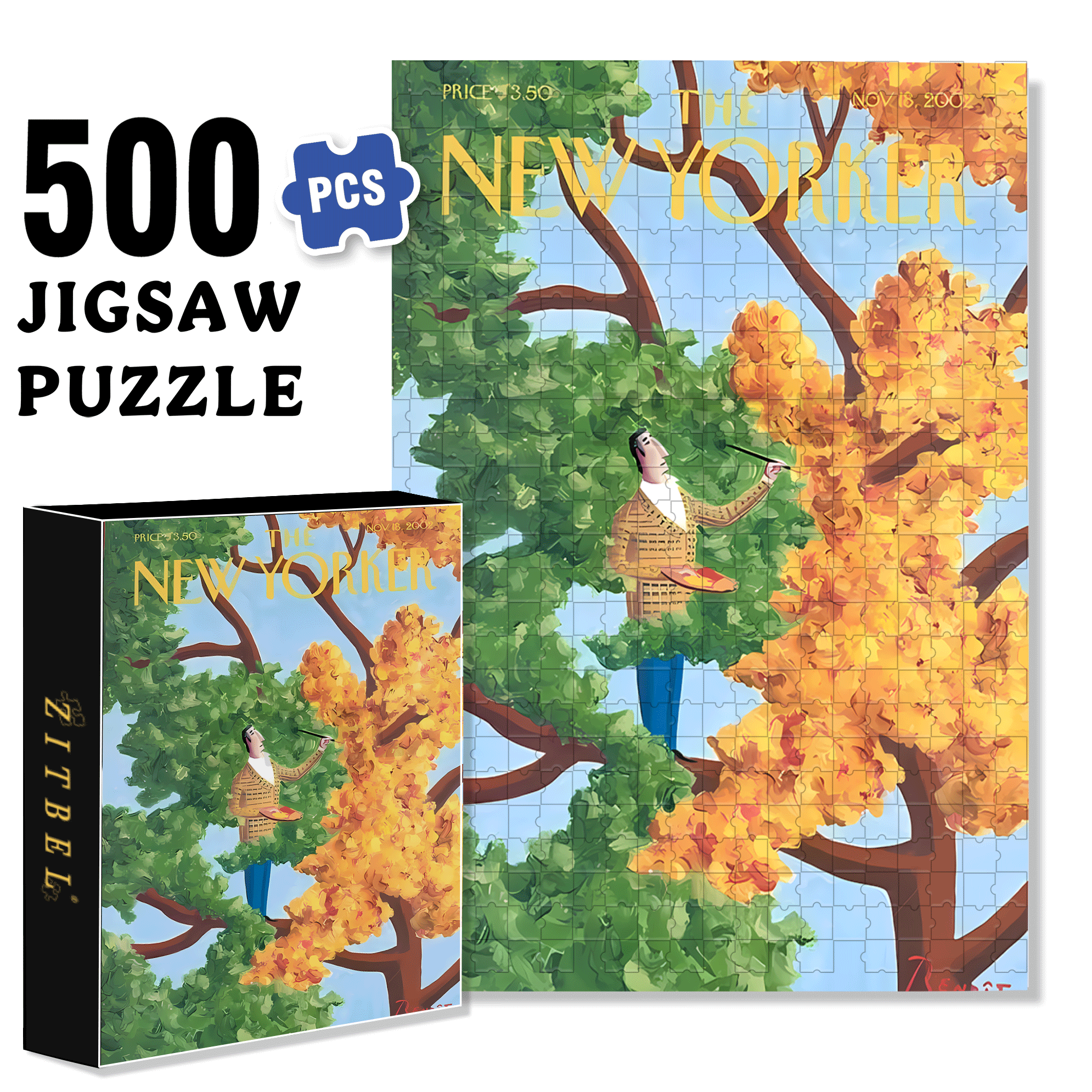 Dyeing 500pcs/1000pcs Jigsaw Puzzle, Scratch-Resistant, Interactive Family Game & Brain-Boosting DIY Decor, Perfect for Halloween, Christmas & New Year Gifts, Family Puzzle Game
