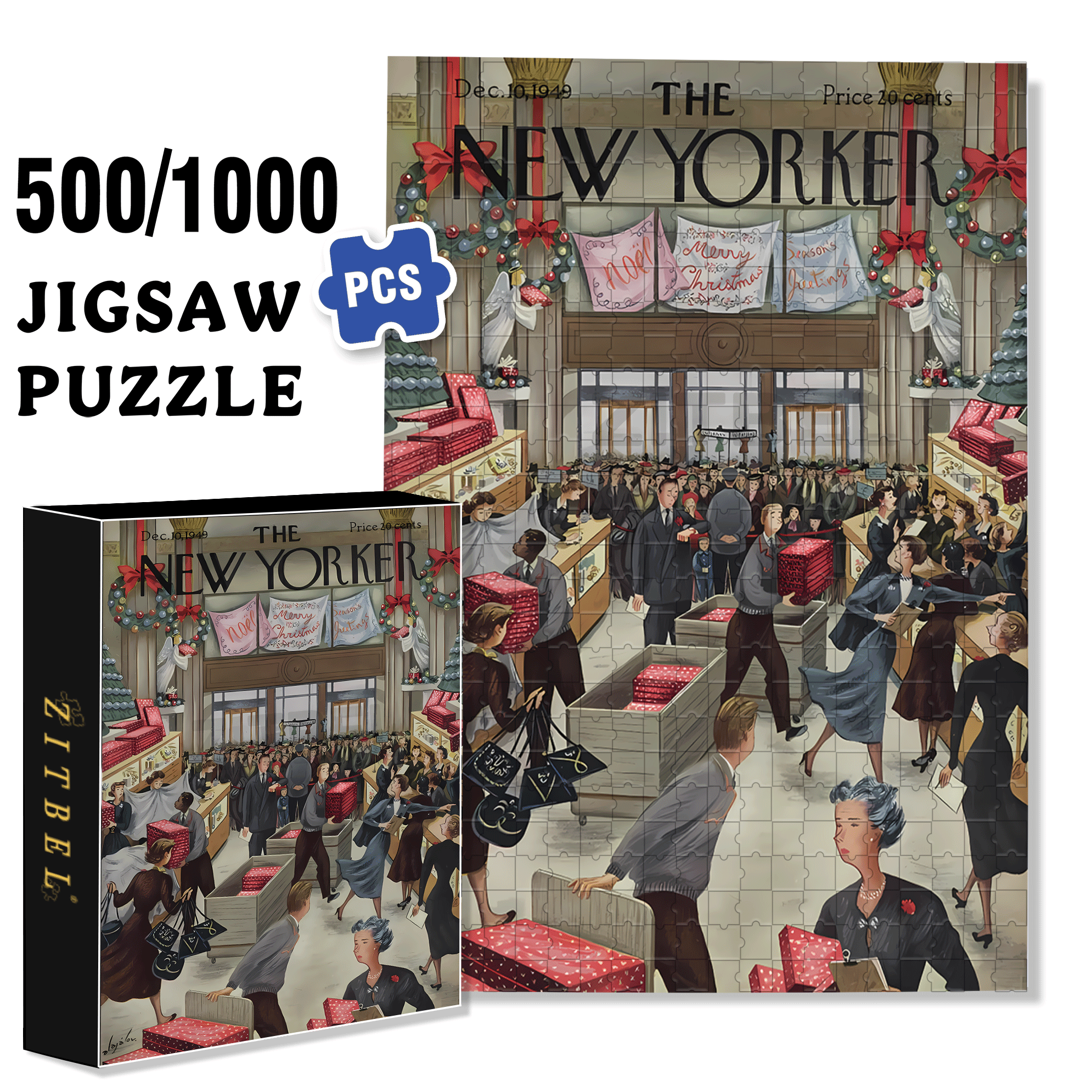 Frenzy 500pcs/1000pcs Jigsaw Puzzle, Scratch-Resistant, Interactive Family Game & Brain-Boosting DIY Decor, Perfect for Halloween, Christmas & New Year Gifts, Family Puzzle Game