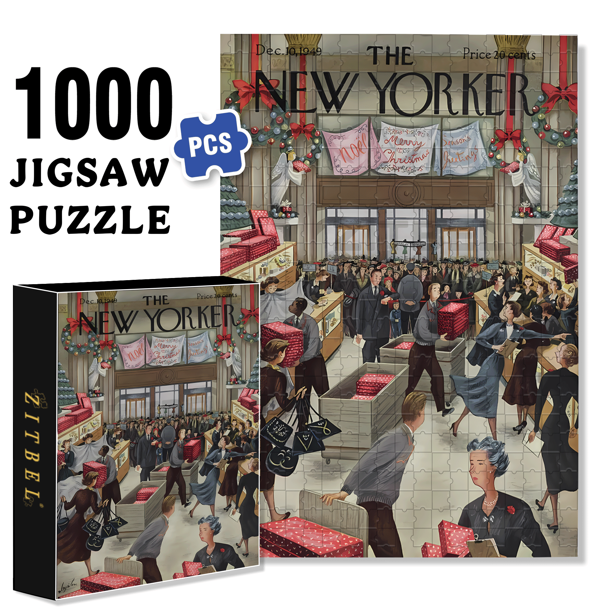 Frenzy 500pcs/1000pcs Jigsaw Puzzle, Scratch-Resistant, Interactive Family Game & Brain-Boosting DIY Decor, Perfect for Halloween, Christmas & New Year Gifts, Family Puzzle Game