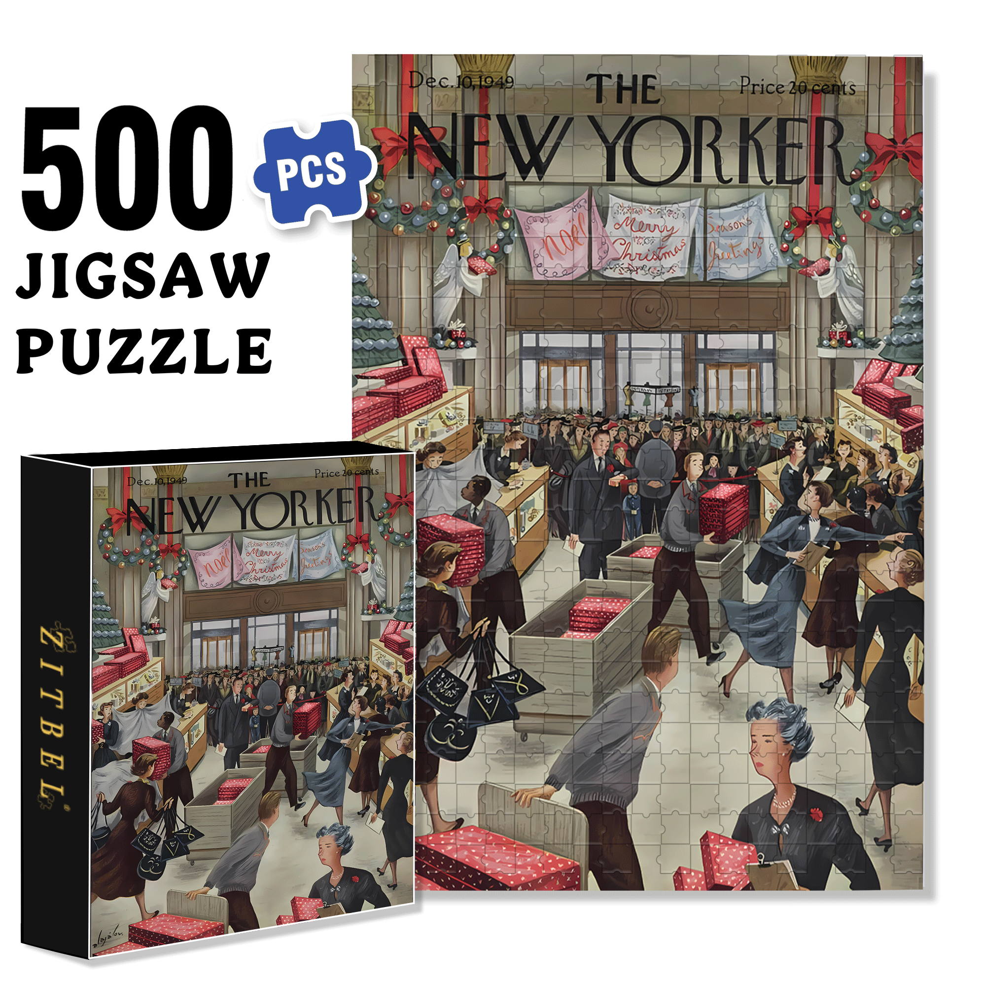 Frenzy 500pcs/1000pcs Jigsaw Puzzle, Scratch-Resistant, Interactive Family Game & Brain-Boosting DIY Decor, Perfect for Halloween, Christmas & New Year Gifts, Family Puzzle Game