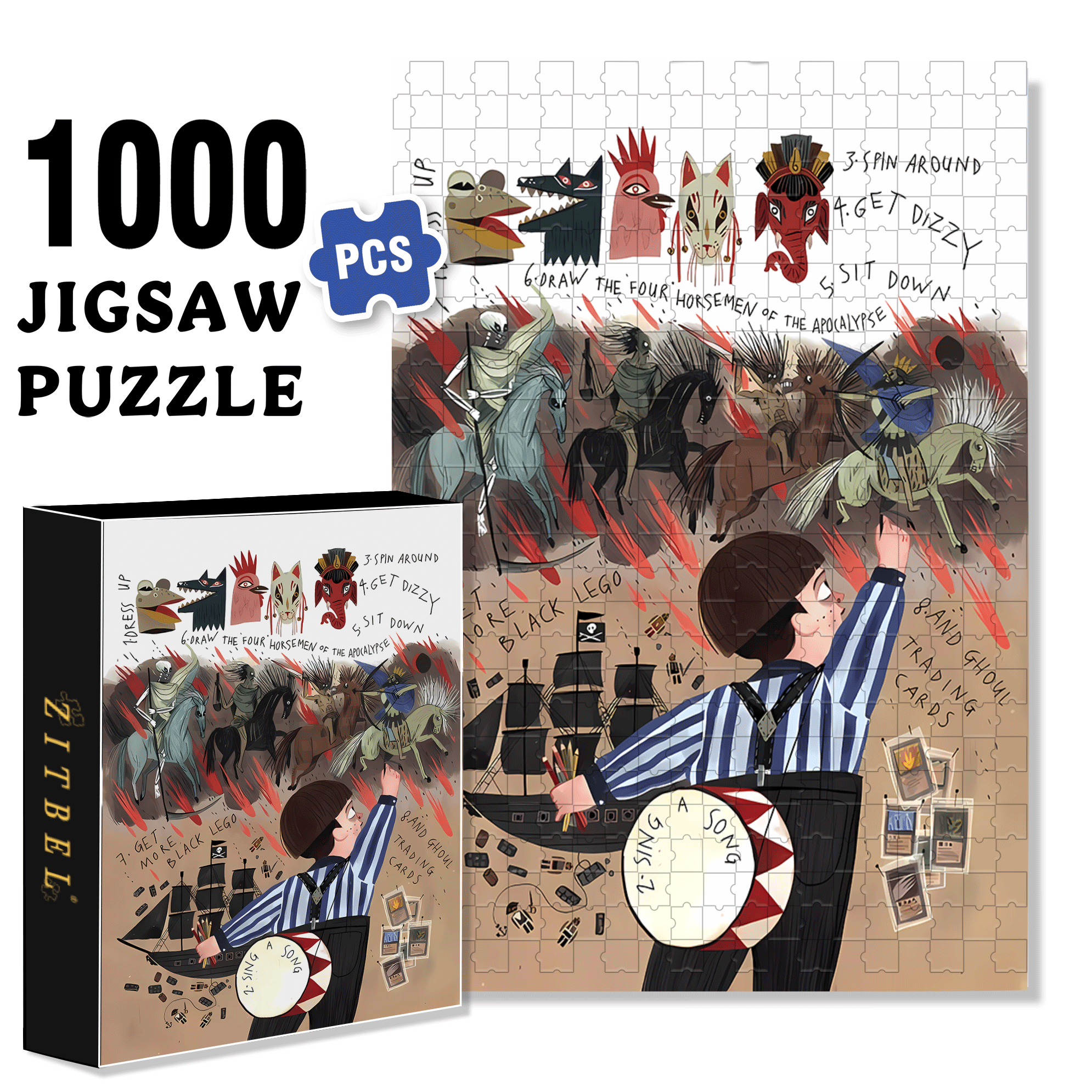 Graffiti Wall 500pcs/1000pcs Jigsaw Puzzle, Scratch-Resistant, Interactive Family Game & Brain-Boosting DIY Decor, Perfect for Halloween, Christmas & New Year Gifts, Family Puzzle Game