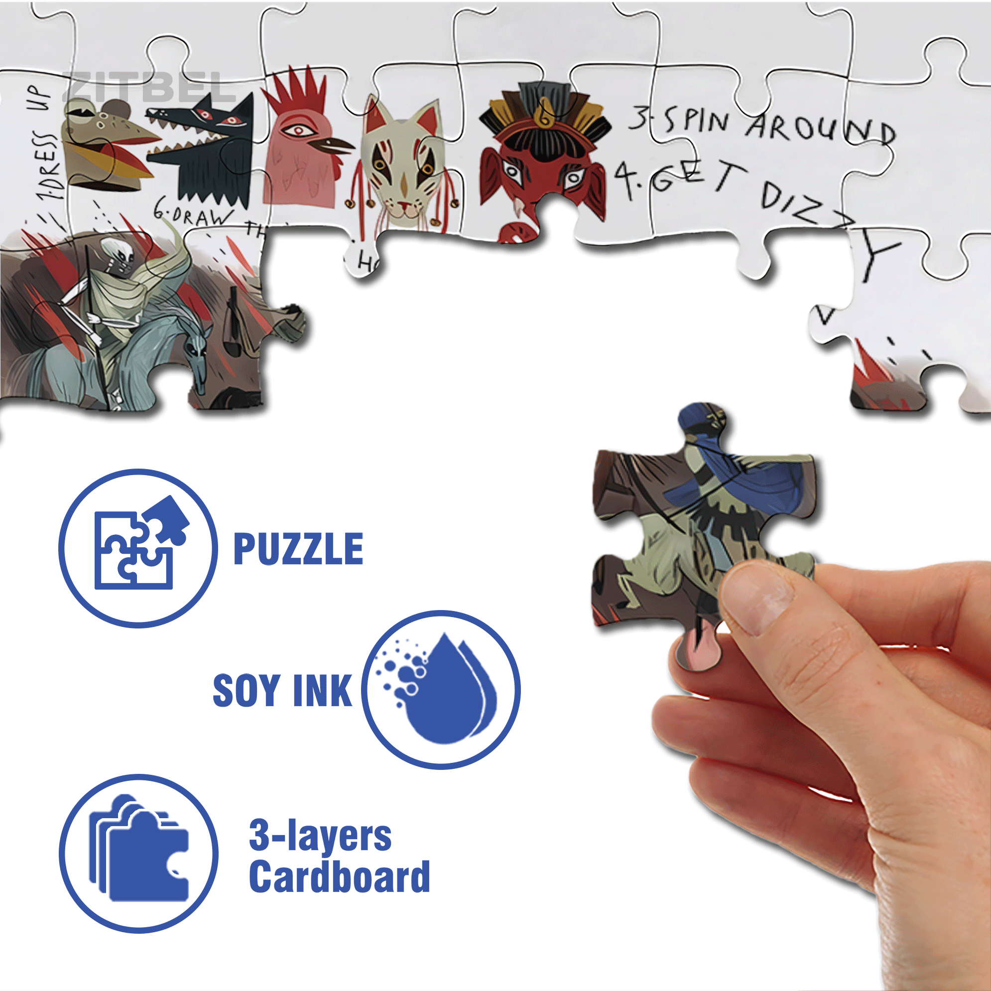 Graffiti Wall 500pcs/1000pcs Jigsaw Puzzle, Scratch-Resistant, Interactive Family Game & Brain-Boosting DIY Decor, Perfect for Halloween, Christmas & New Year Gifts, Family Puzzle Game