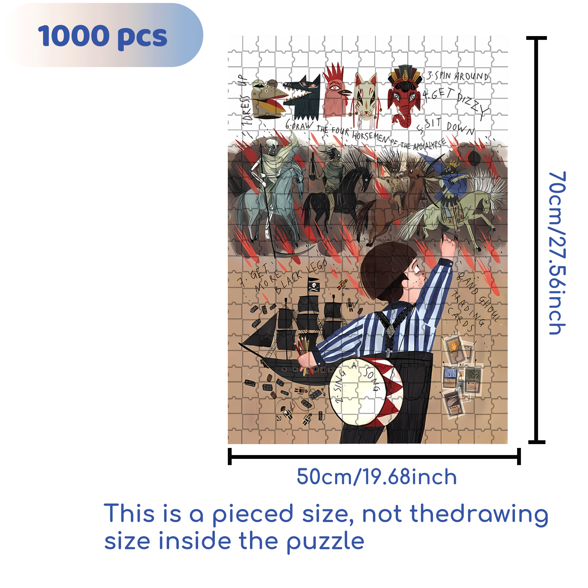Graffiti Wall 500pcs/1000pcs Jigsaw Puzzle, Scratch-Resistant, Interactive Family Game & Brain-Boosting DIY Decor, Perfect for Halloween, Christmas & New Year Gifts, Family Puzzle Game