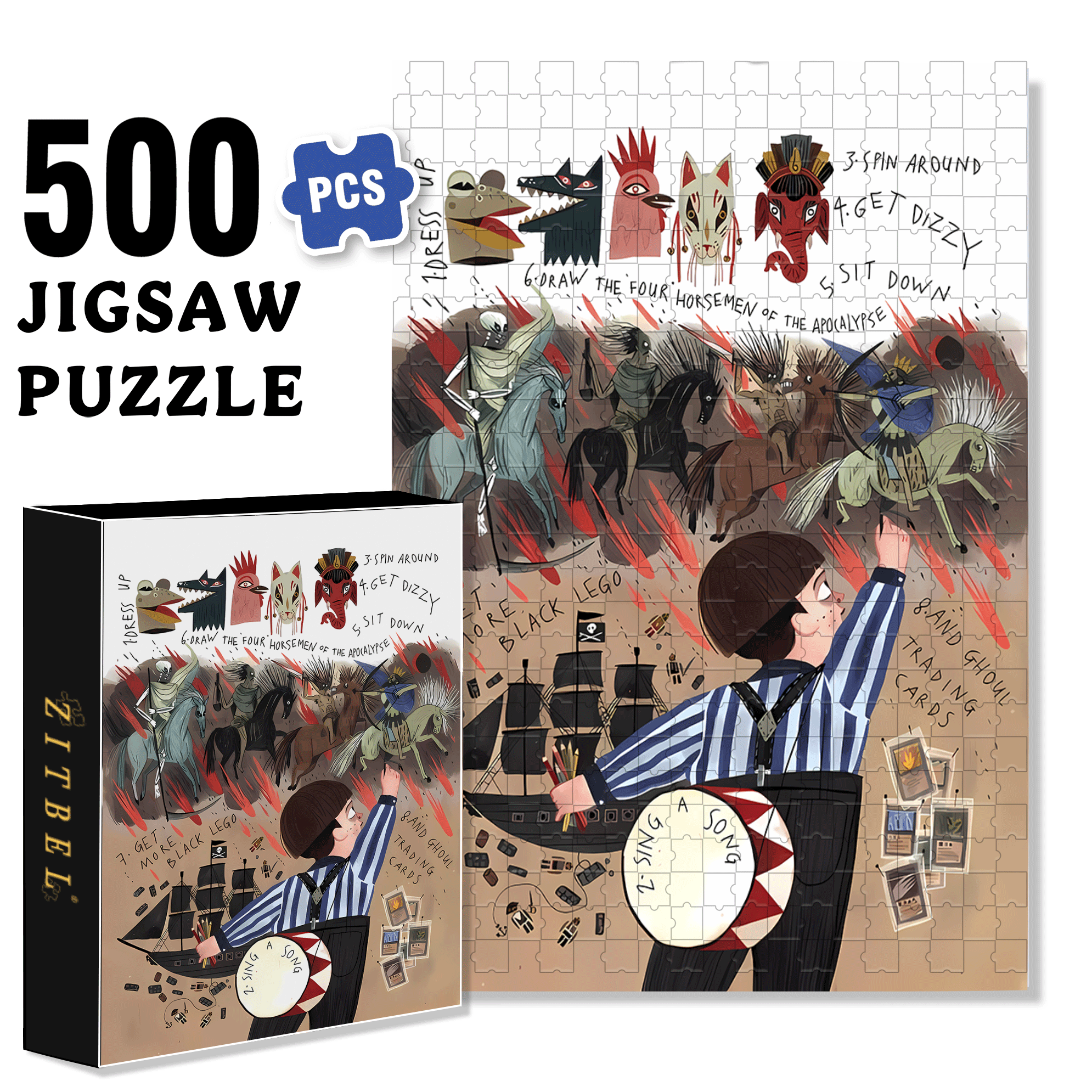 Graffiti Wall 500pcs/1000pcs Jigsaw Puzzle, Scratch-Resistant, Interactive Family Game & Brain-Boosting DIY Decor, Perfect for Halloween, Christmas & New Year Gifts, Family Puzzle Game