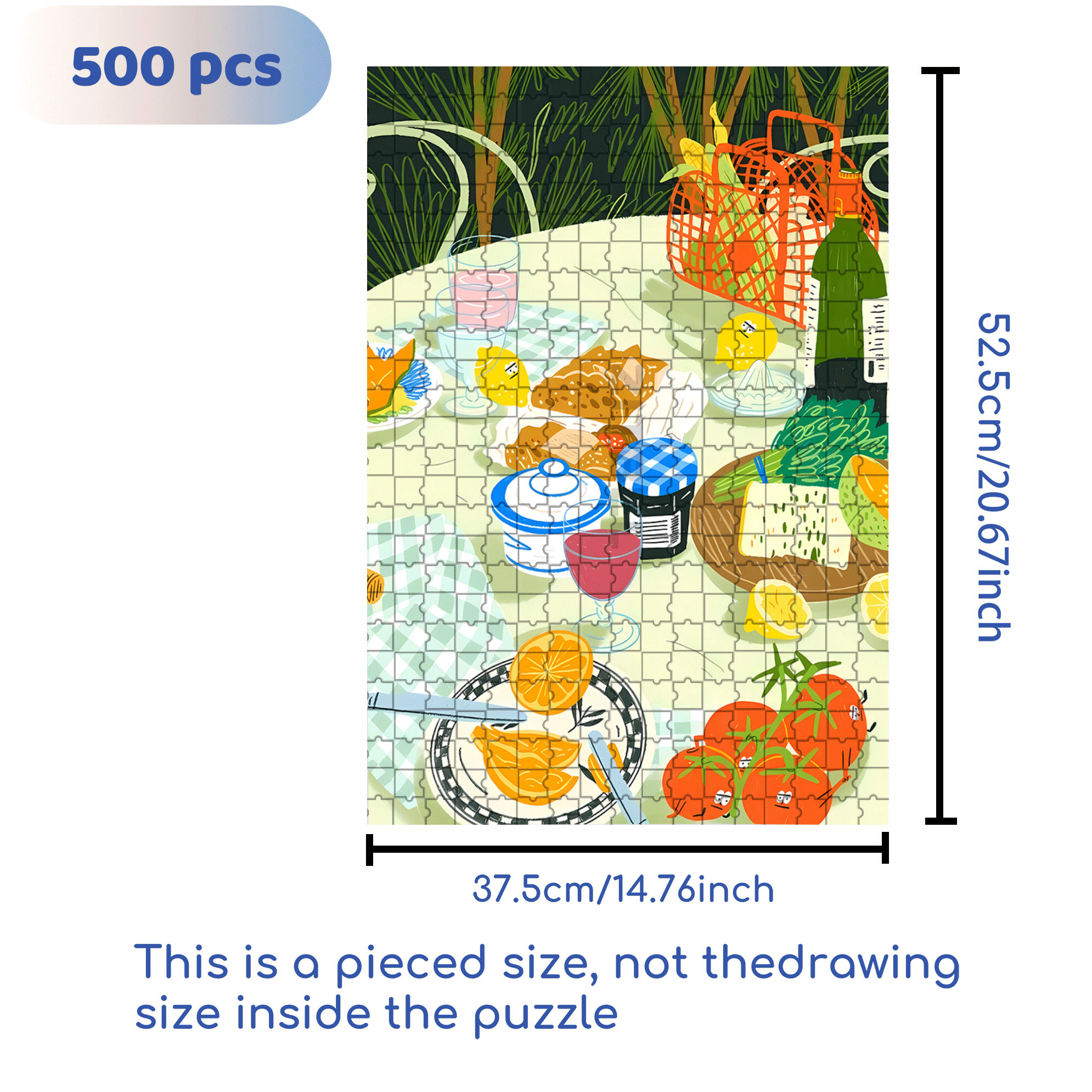 Healthy Breakfast 500pcs/1000pcs Jigsaw Puzzle, Scratch-Resistant, Interactive Family Game & Brain-Boosting DIY Decor, Perfect for Halloween, Christmas & New Year Gifts, Family Puzzle Game
