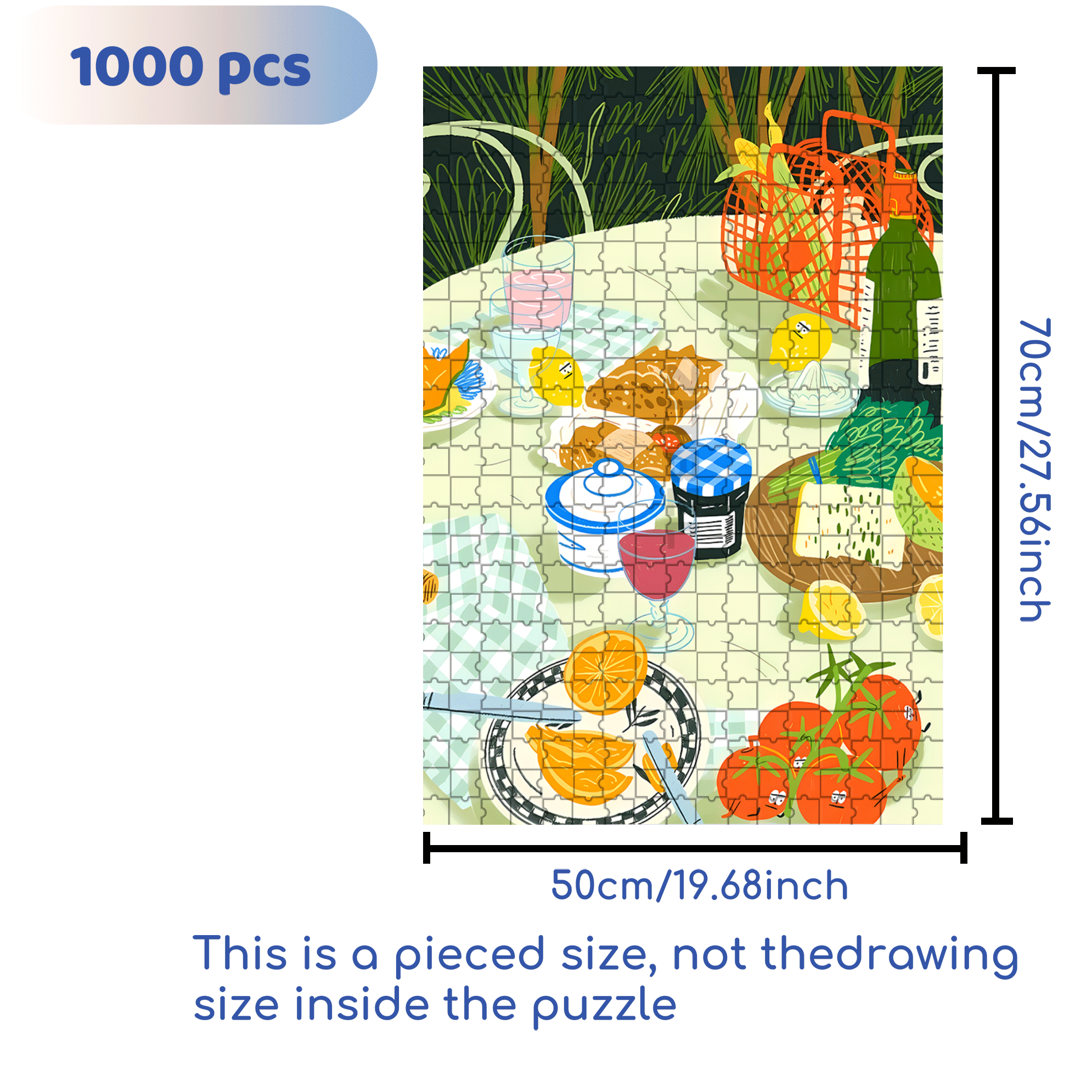 Healthy Breakfast 500pcs/1000pcs Jigsaw Puzzle, Scratch-Resistant, Interactive Family Game & Brain-Boosting DIY Decor, Perfect for Halloween, Christmas & New Year Gifts, Family Puzzle Game