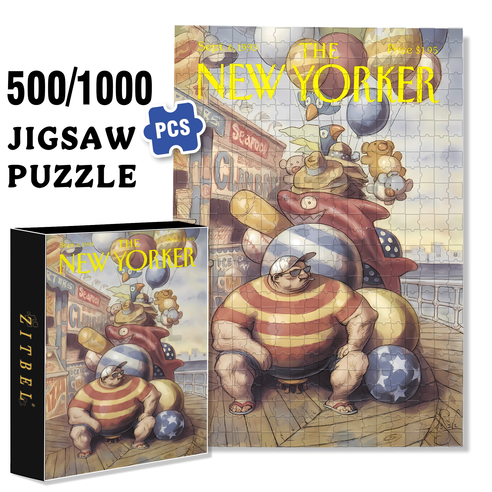 Hydrogen Balloons 500pcs/1000pcs Jigsaw Puzzle, Scratch-Resistant, Interactive Family Game & Brain-Boosting DIY Decor, Perfect for Halloween, Christmas & New Year Gifts, Family Puzzle Game