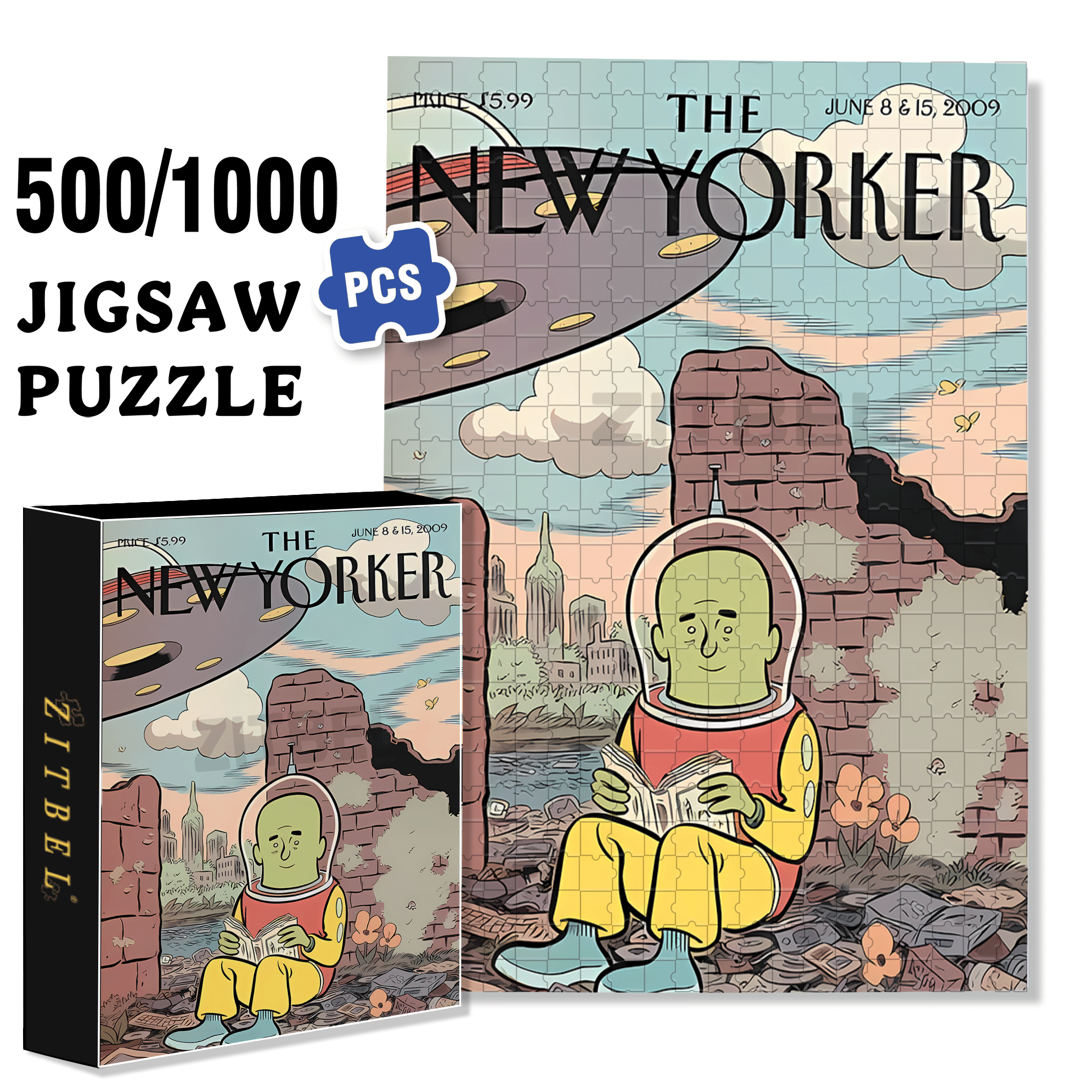 In The Ruins 500pcs/1000pcs Jigsaw Puzzle, Scratch-Resistant, Interactive Family Game & Brain-Boosting DIY Decor, Perfect for Halloween, Christmas & New Year Gifts, Family Puzzle Game