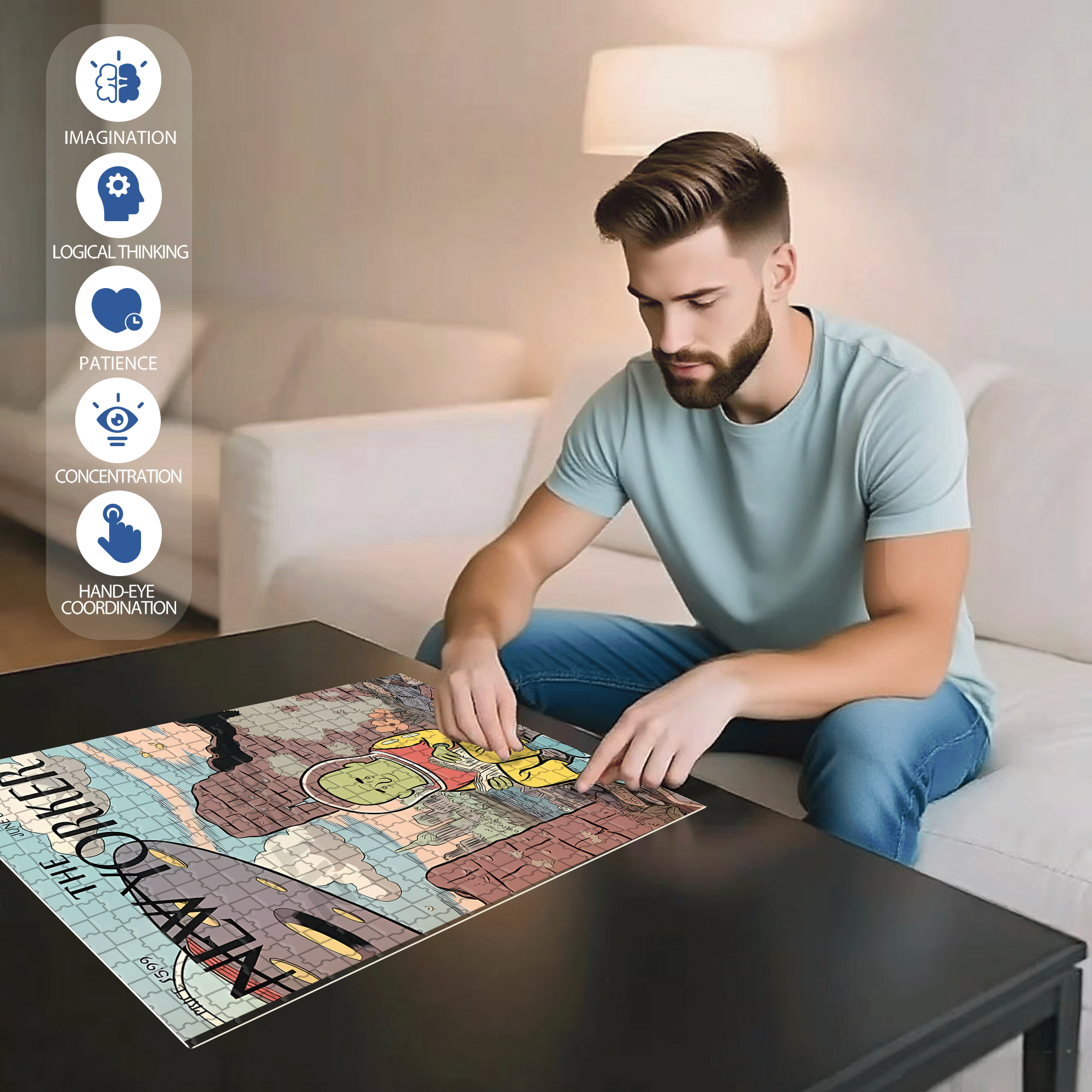 In The Ruins 500pcs/1000pcs Jigsaw Puzzle, Scratch-Resistant, Interactive Family Game & Brain-Boosting DIY Decor, Perfect for Halloween, Christmas & New Year Gifts, Family Puzzle Game