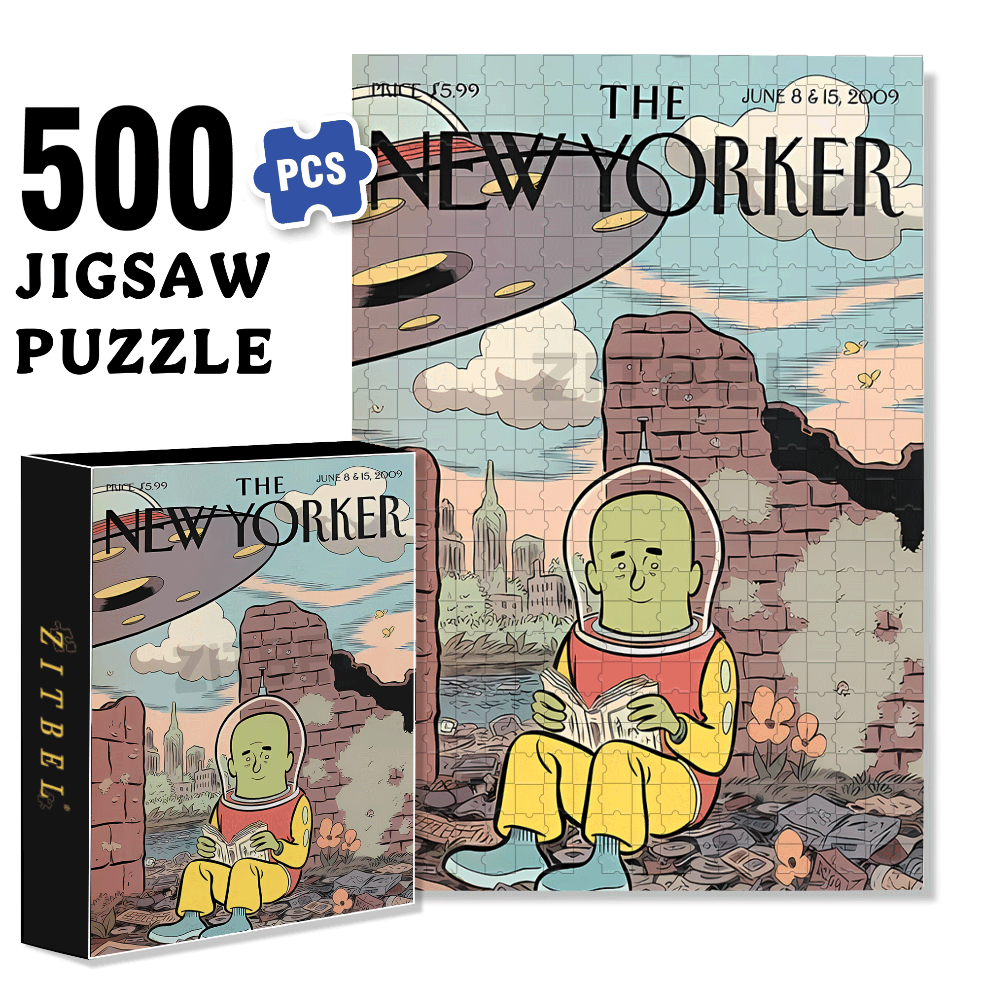 In The Ruins 500pcs/1000pcs Jigsaw Puzzle, Scratch-Resistant, Interactive Family Game & Brain-Boosting DIY Decor, Perfect for Halloween, Christmas & New Year Gifts, Family Puzzle Game