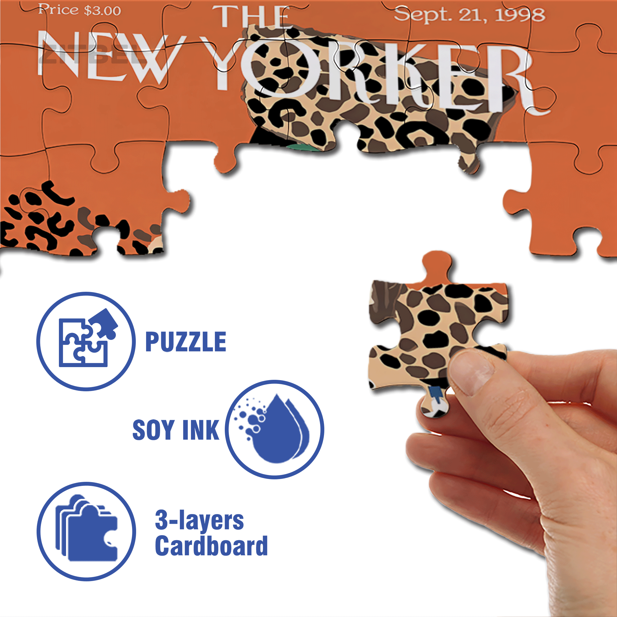 Leopard Print 500pcs/1000pcs Jigsaw Puzzle, Scratch-Resistant, Interactive Family Game & Brain-Boosting DIY Decor, Perfect for Halloween, Christmas & New Year Gifts, Family Puzzle Game