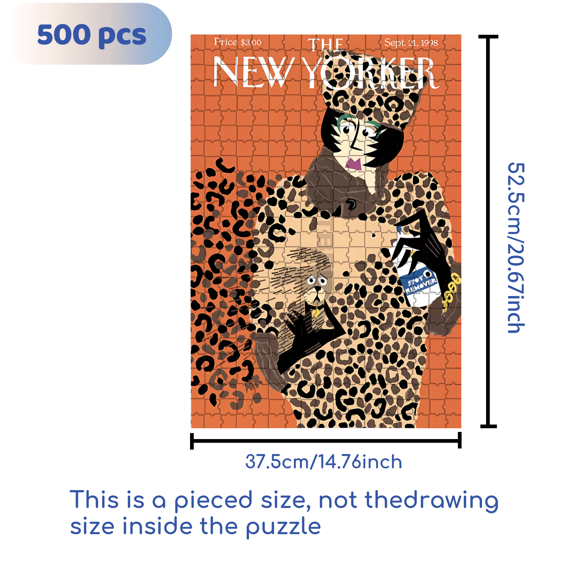 Leopard Print 500pcs/1000pcs Jigsaw Puzzle, Scratch-Resistant, Interactive Family Game & Brain-Boosting DIY Decor, Perfect for Halloween, Christmas & New Year Gifts, Family Puzzle Game