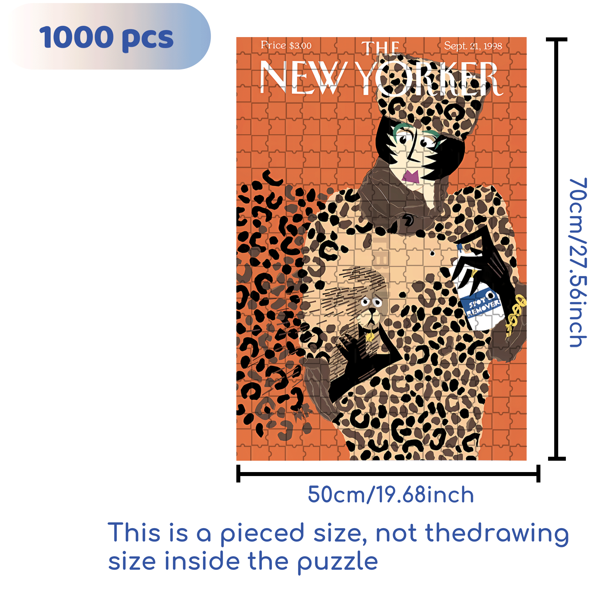Leopard Print 500pcs/1000pcs Jigsaw Puzzle, Scratch-Resistant, Interactive Family Game & Brain-Boosting DIY Decor, Perfect for Halloween, Christmas & New Year Gifts, Family Puzzle Game