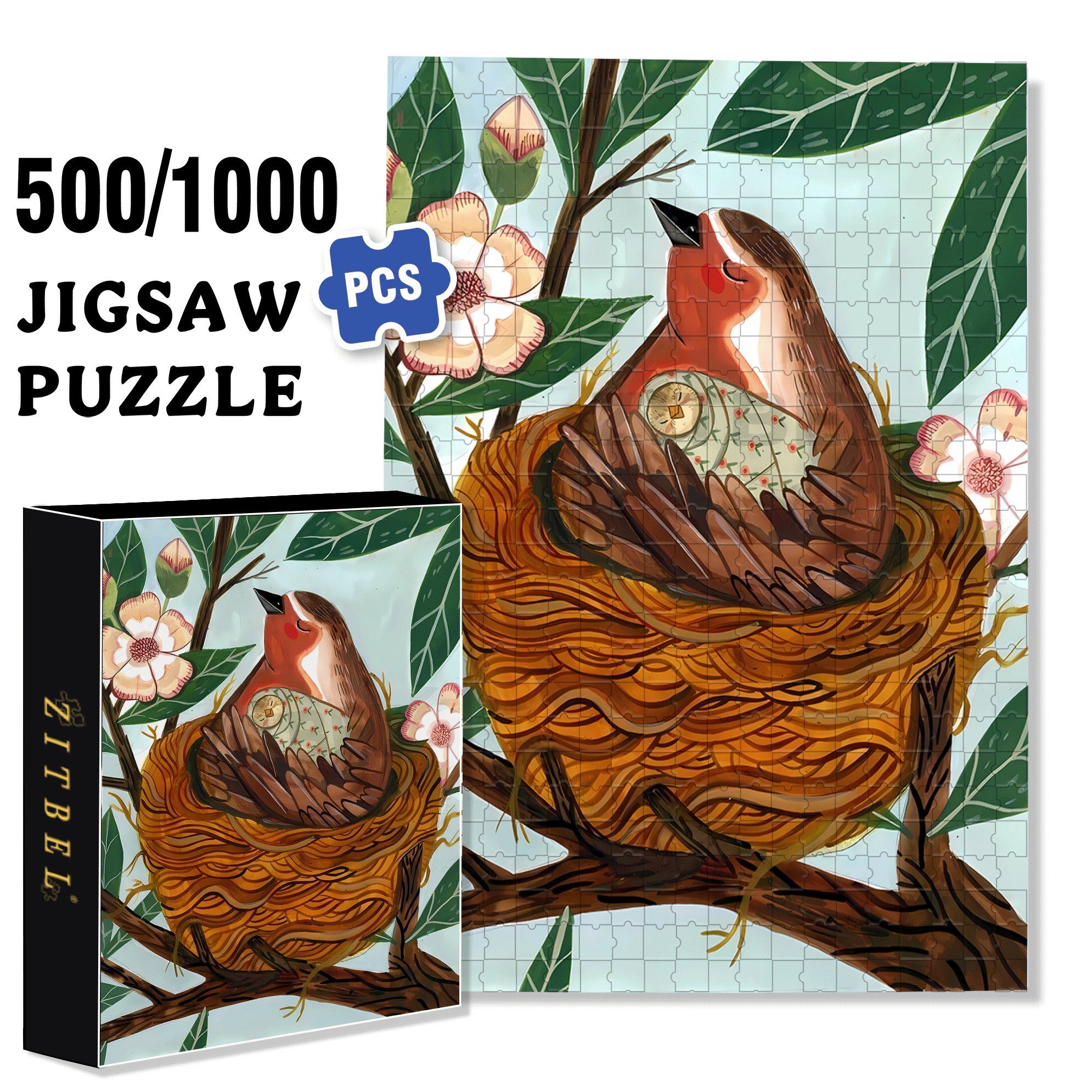 Love Baby 500pcs/1000pcs Jigsaw Puzzle, Scratch-Resistant, Interactive Family Game & Brain-Boosting DIY Decor, Perfect for Halloween, Christmas & New Year Gifts, Family Puzzle Game