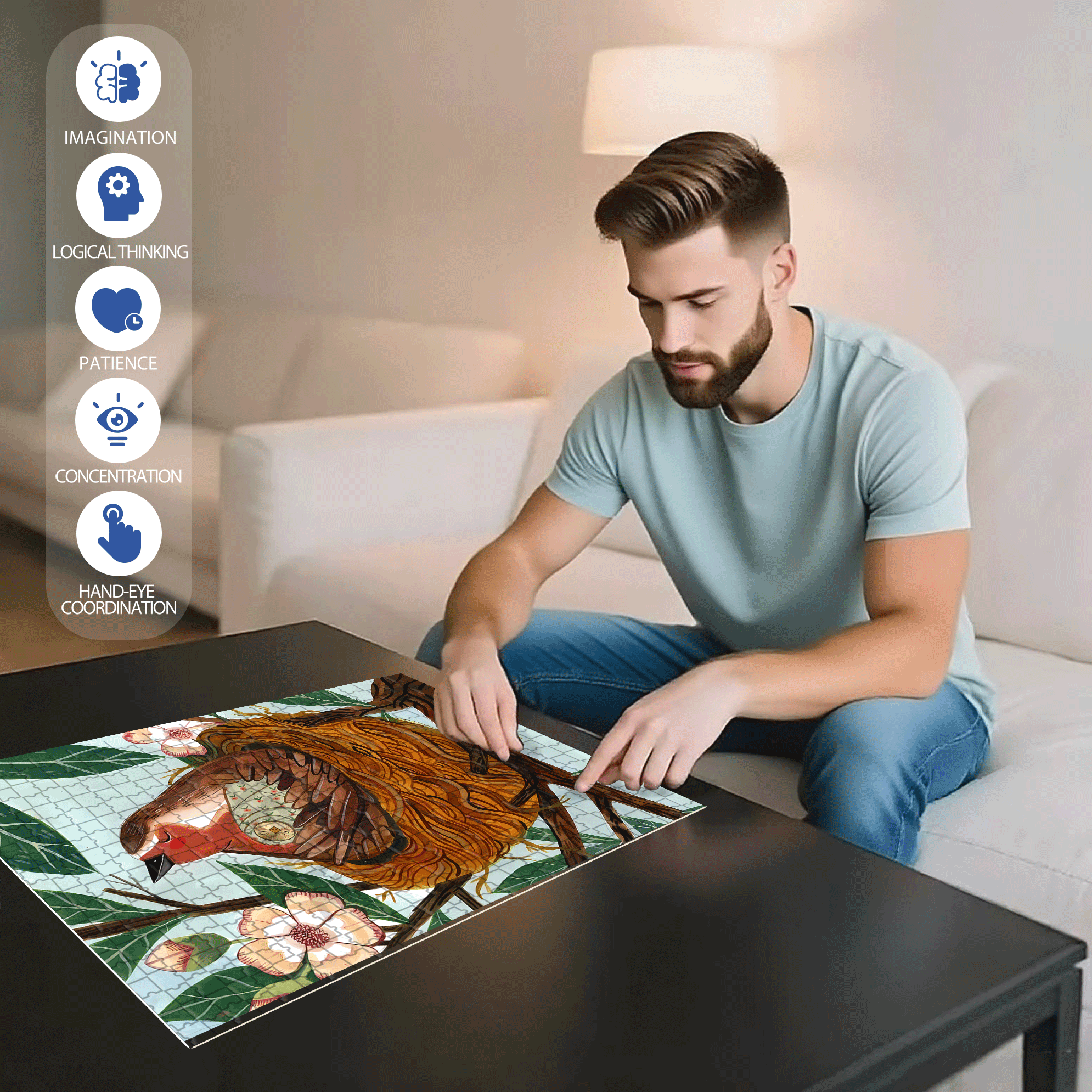 Love Baby 500pcs/1000pcs Jigsaw Puzzle, Scratch-Resistant, Interactive Family Game & Brain-Boosting DIY Decor, Perfect for Halloween, Christmas & New Year Gifts, Family Puzzle Game