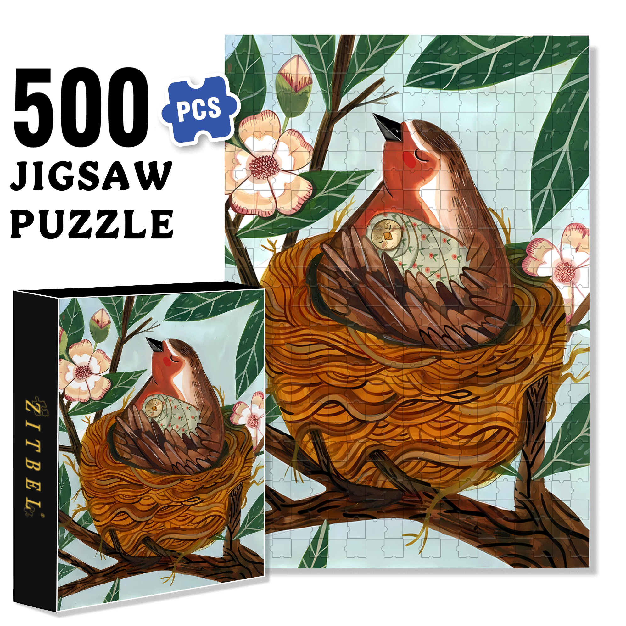 Love Baby 500pcs/1000pcs Jigsaw Puzzle, Scratch-Resistant, Interactive Family Game & Brain-Boosting DIY Decor, Perfect for Halloween, Christmas & New Year Gifts, Family Puzzle Game