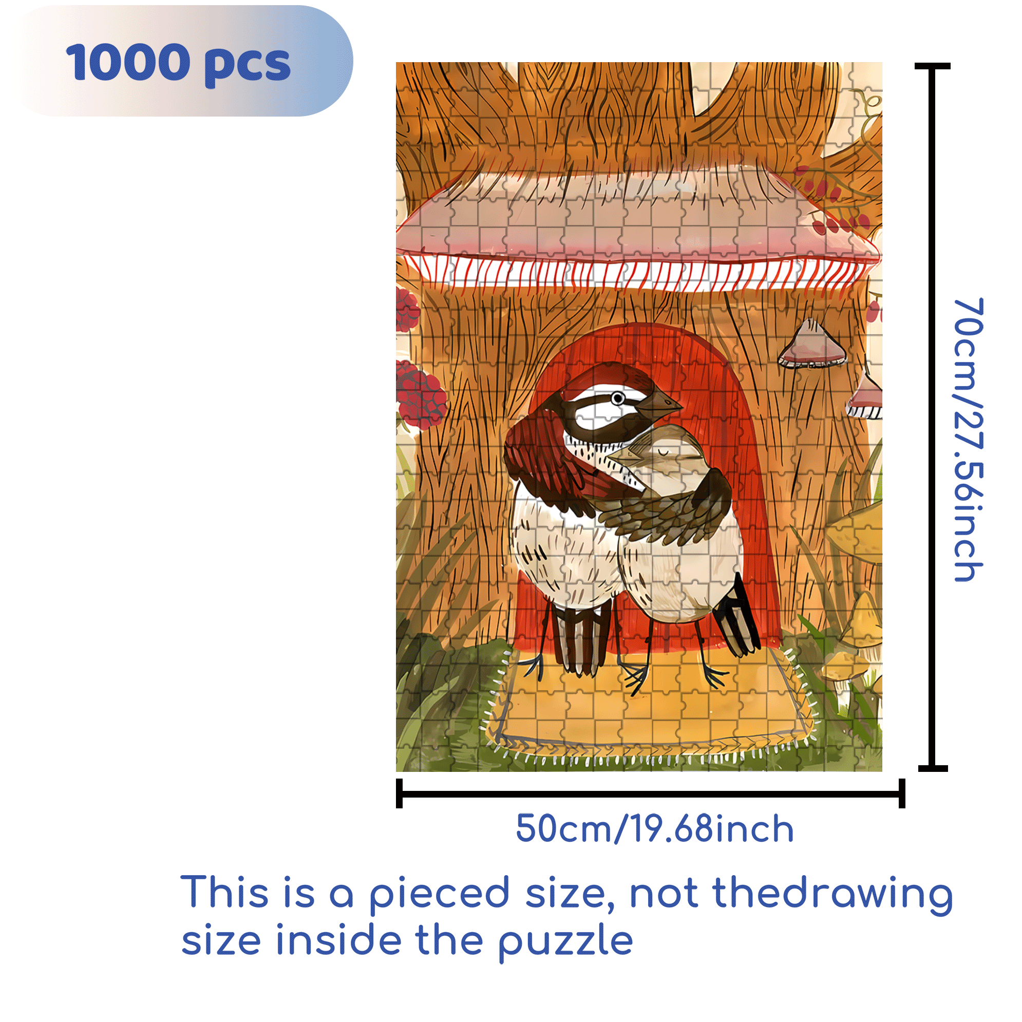 Love Nest 500pcs/1000pcs Jigsaw Puzzle, Scratch-Resistant, Interactive Family Game & Brain-Boosting DIY Decor, Perfect for Halloween, Christmas & New Year Gifts, Family Puzzle Game