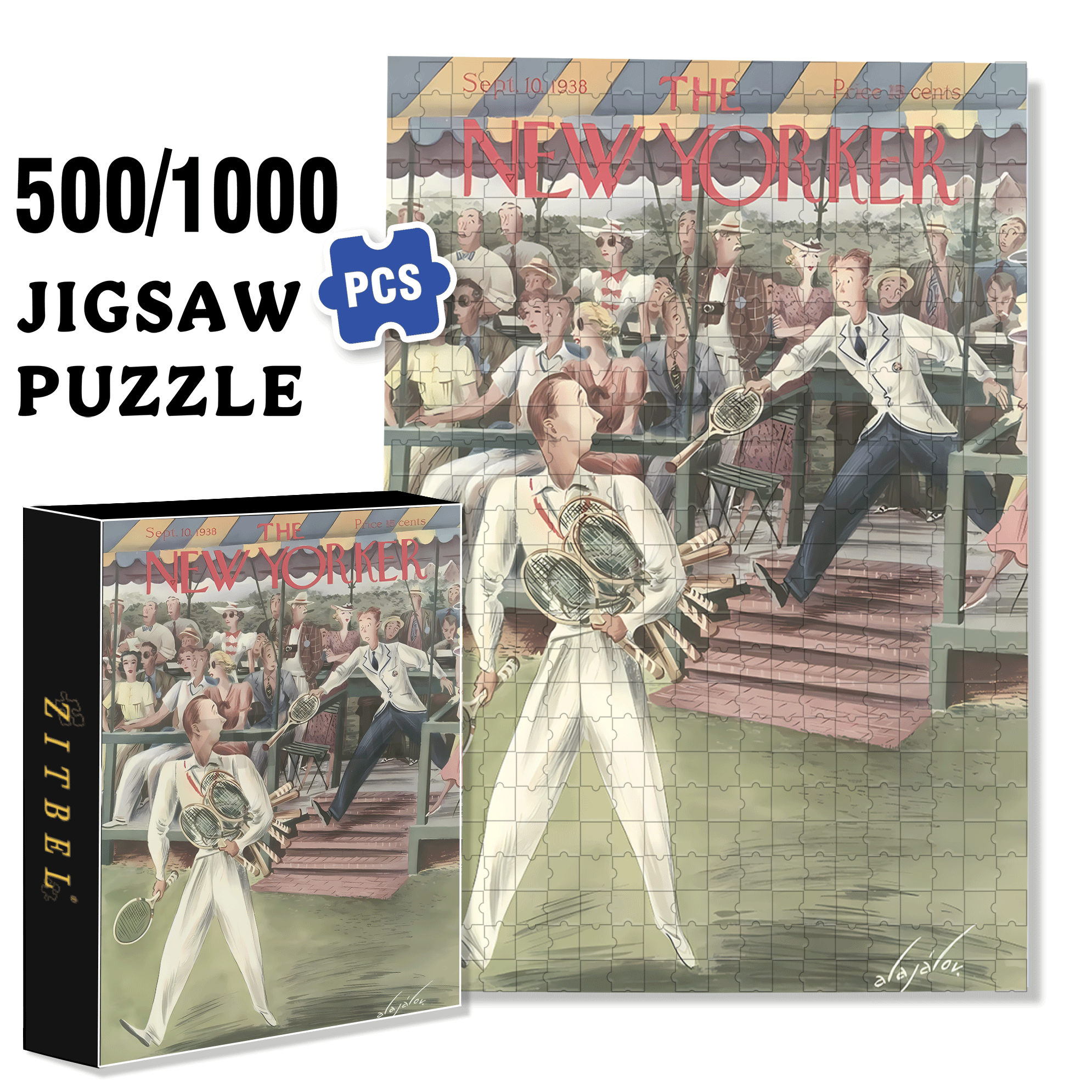 Many Tennis Rackets 500pcs/1000pcs Jigsaw Puzzle, Scratch-Resistant, Interactive Family Game & Brain-Boosting DIY Decor, Perfect for Halloween, Christmas & New Year Gifts, Family Puzzle Game