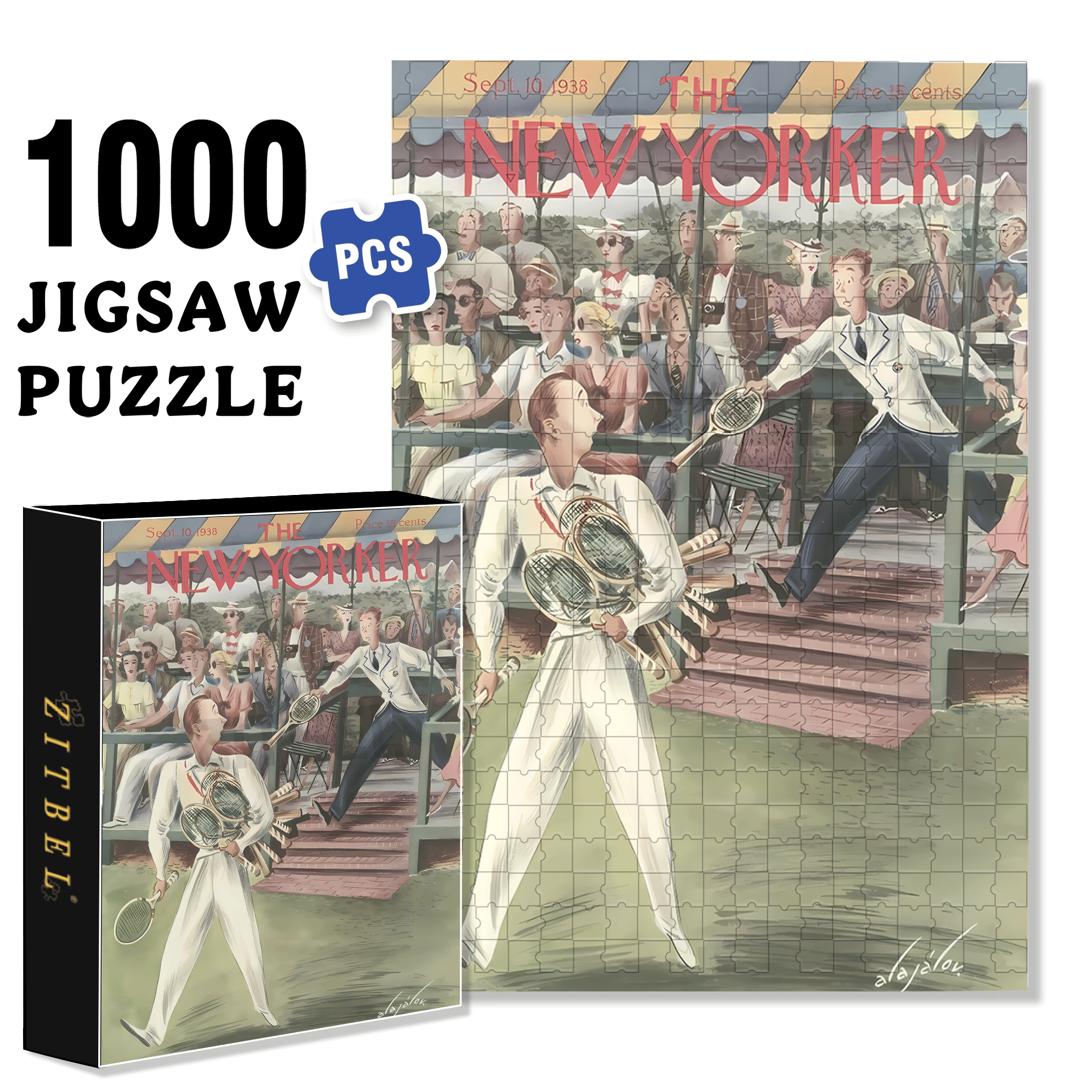 Many Tennis Rackets 500pcs/1000pcs Jigsaw Puzzle, Scratch-Resistant, Interactive Family Game & Brain-Boosting DIY Decor, Perfect for Halloween, Christmas & New Year Gifts, Family Puzzle Game