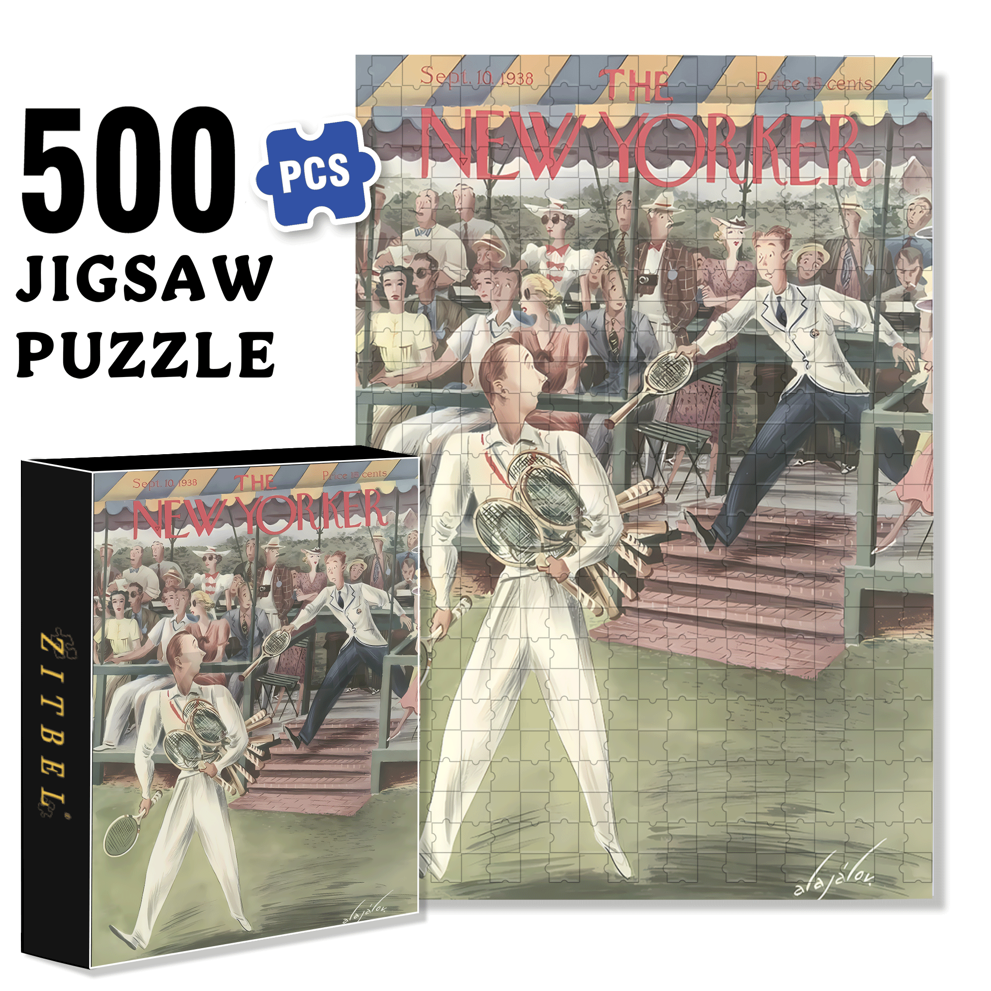 Many Tennis Rackets 500pcs/1000pcs Jigsaw Puzzle, Scratch-Resistant, Interactive Family Game & Brain-Boosting DIY Decor, Perfect for Halloween, Christmas & New Year Gifts, Family Puzzle Game