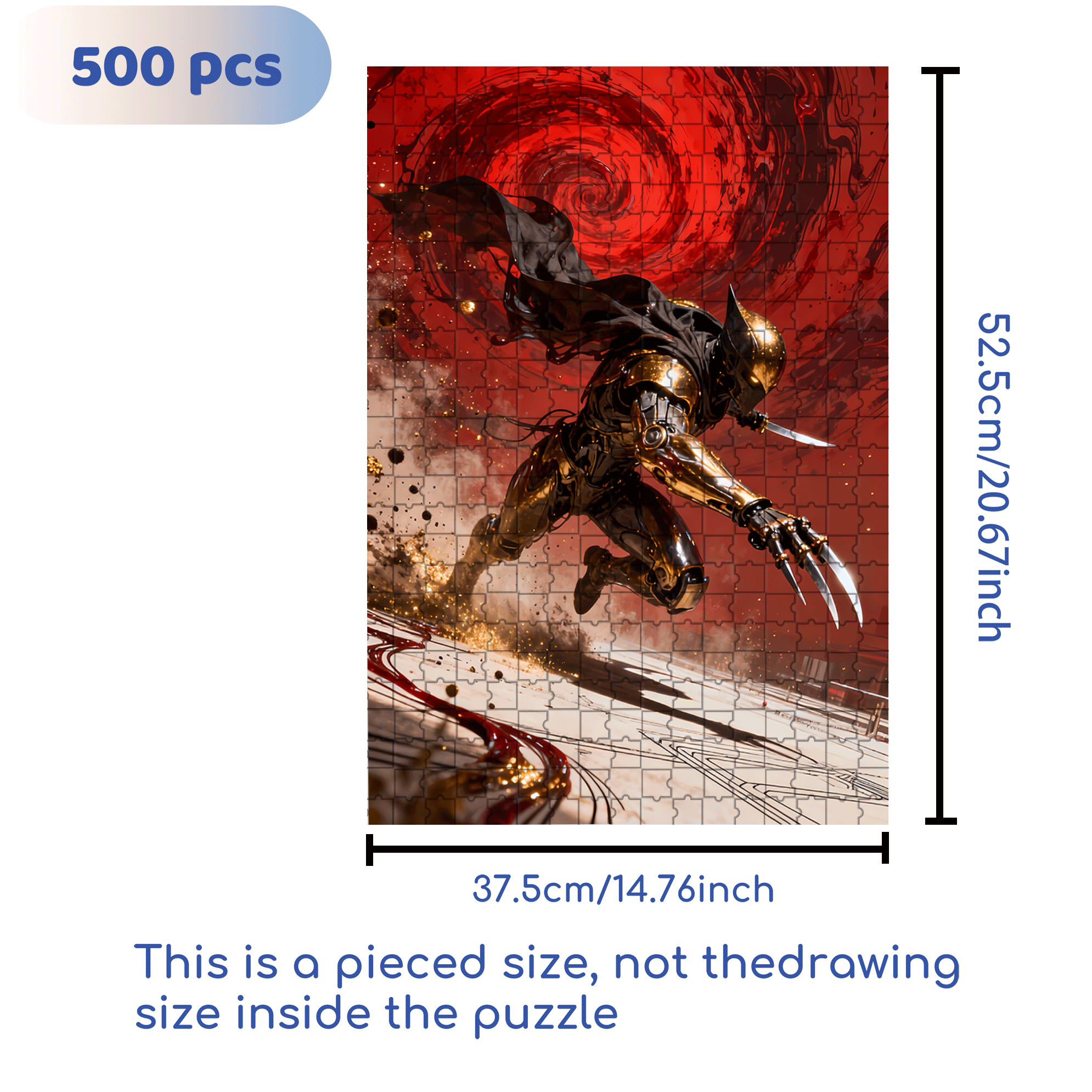 Metal Mech 500pcs/1000pcs Jigsaw Puzzle, Scratch-Resistant, Interactive Family Game & Brain-Boosting DIY Decor, Perfect for Halloween, Christmas & New Year Gifts, Family Puzzle Game