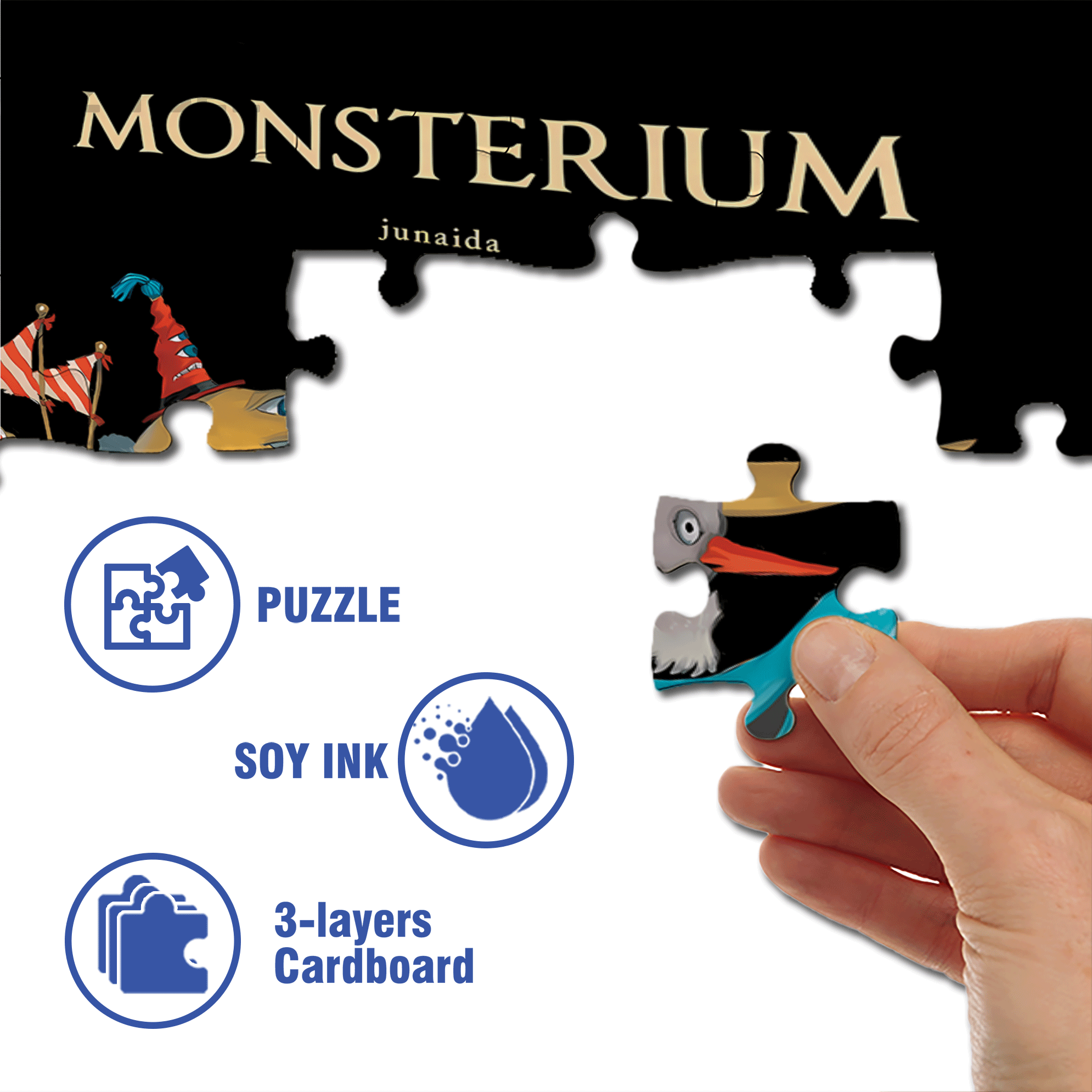 Monsterium 500pcs/1000pcs Jigsaw Puzzle, Scratch-Resistant, Interactive Family Game & Brain-Boosting DIY Decor, Perfect for Halloween, Christmas & New Year Gifts, Family Puzzle Game