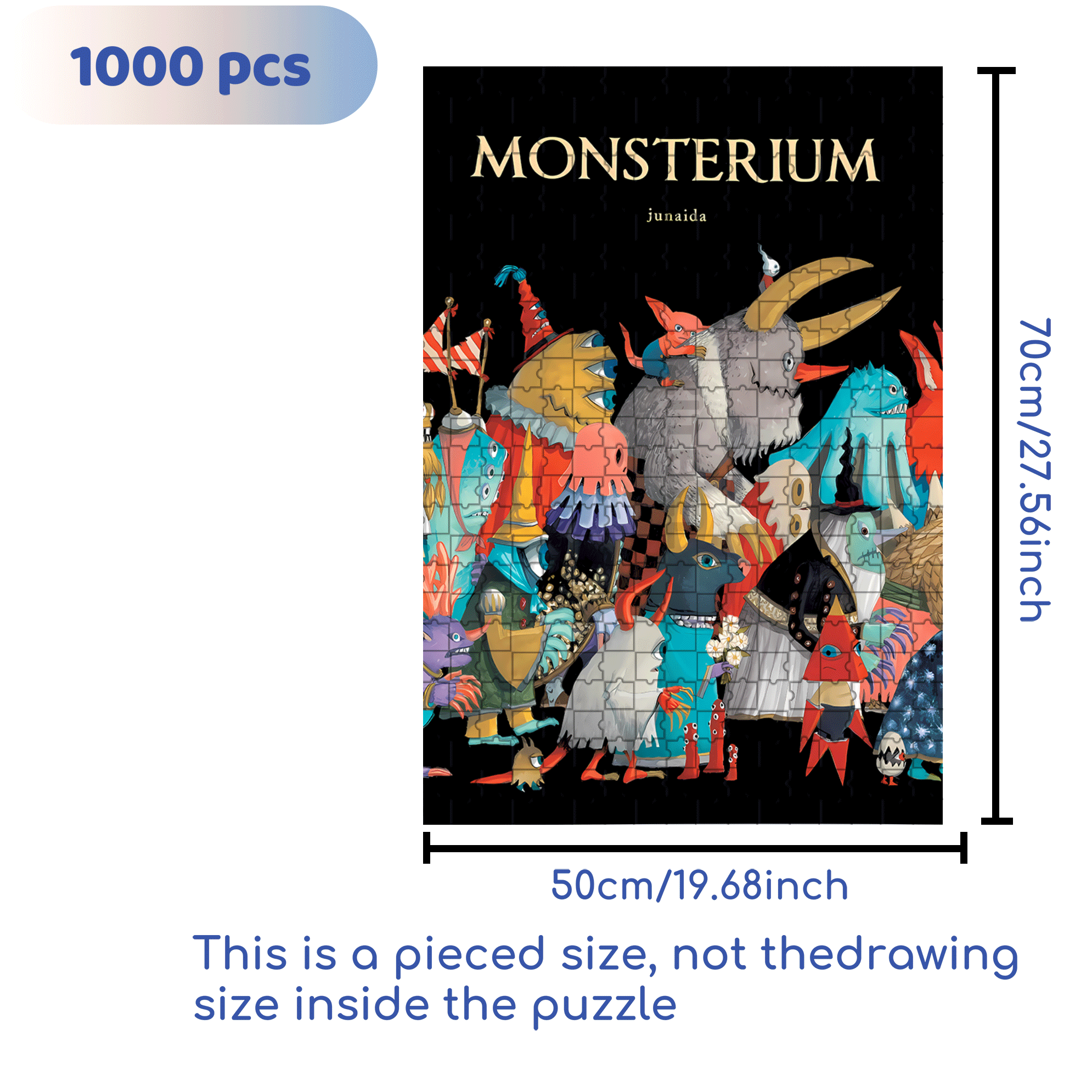 Monsterium 500pcs/1000pcs Jigsaw Puzzle, Scratch-Resistant, Interactive Family Game & Brain-Boosting DIY Decor, Perfect for Halloween, Christmas & New Year Gifts, Family Puzzle Game