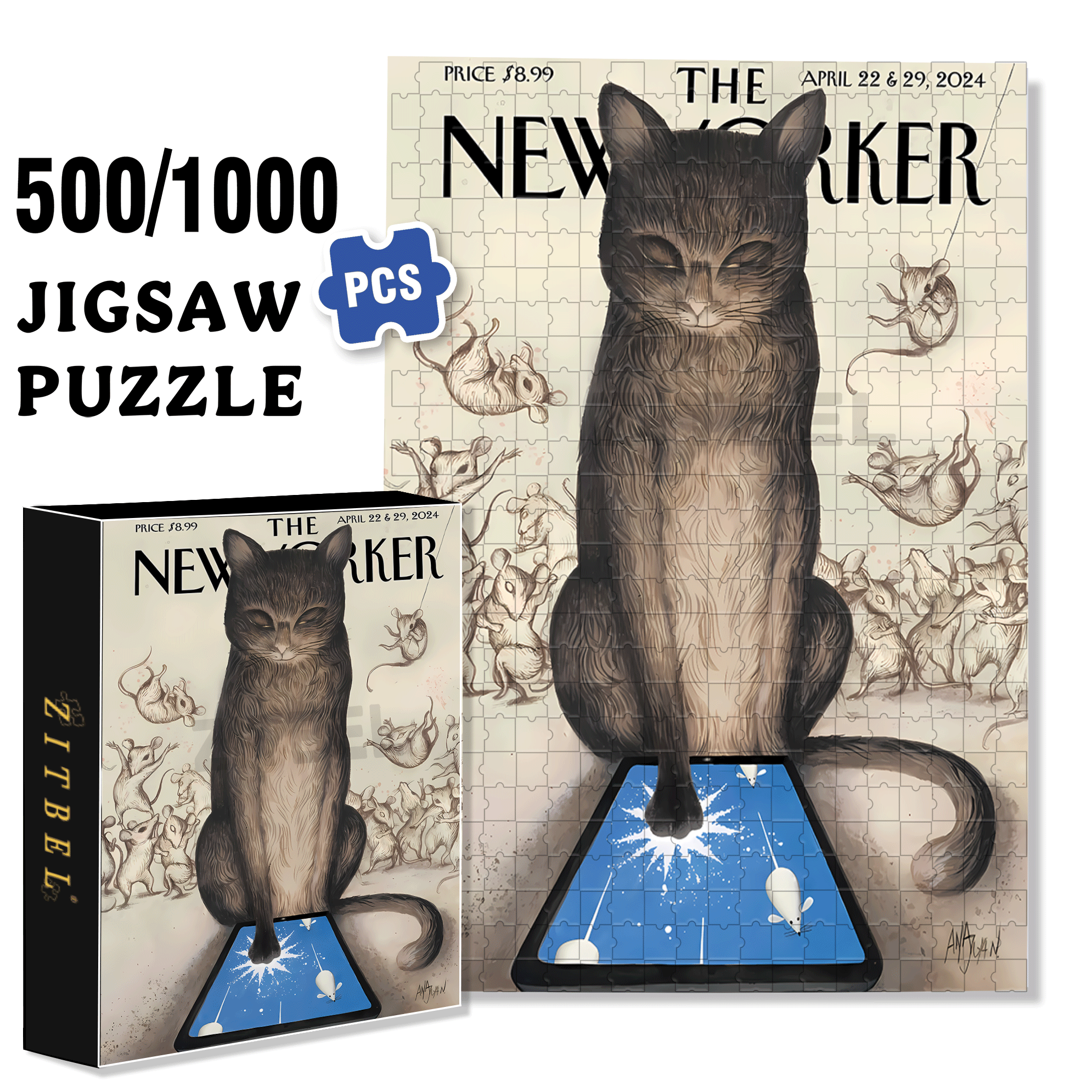 My Favorite Game 500pcs/1000pcs Jigsaw Puzzle, Scratch-Resistant, Interactive Family Game & Brain-Boosting DIY Decor, Perfect for Halloween, Christmas & New Year Gifts, Family Puzzle Game