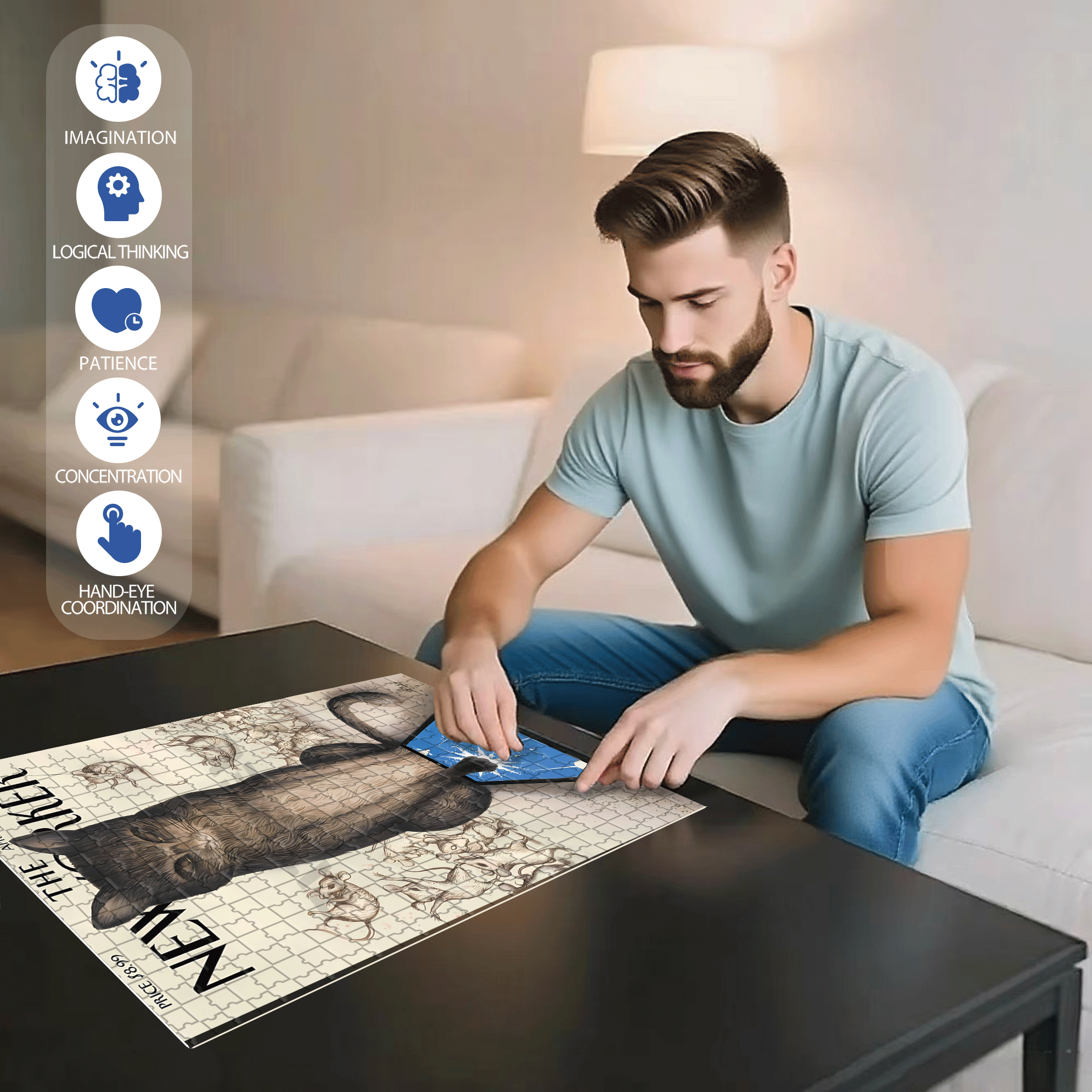 My Favorite Game 500pcs/1000pcs Jigsaw Puzzle, Scratch-Resistant, Interactive Family Game & Brain-Boosting DIY Decor, Perfect for Halloween, Christmas & New Year Gifts, Family Puzzle Game