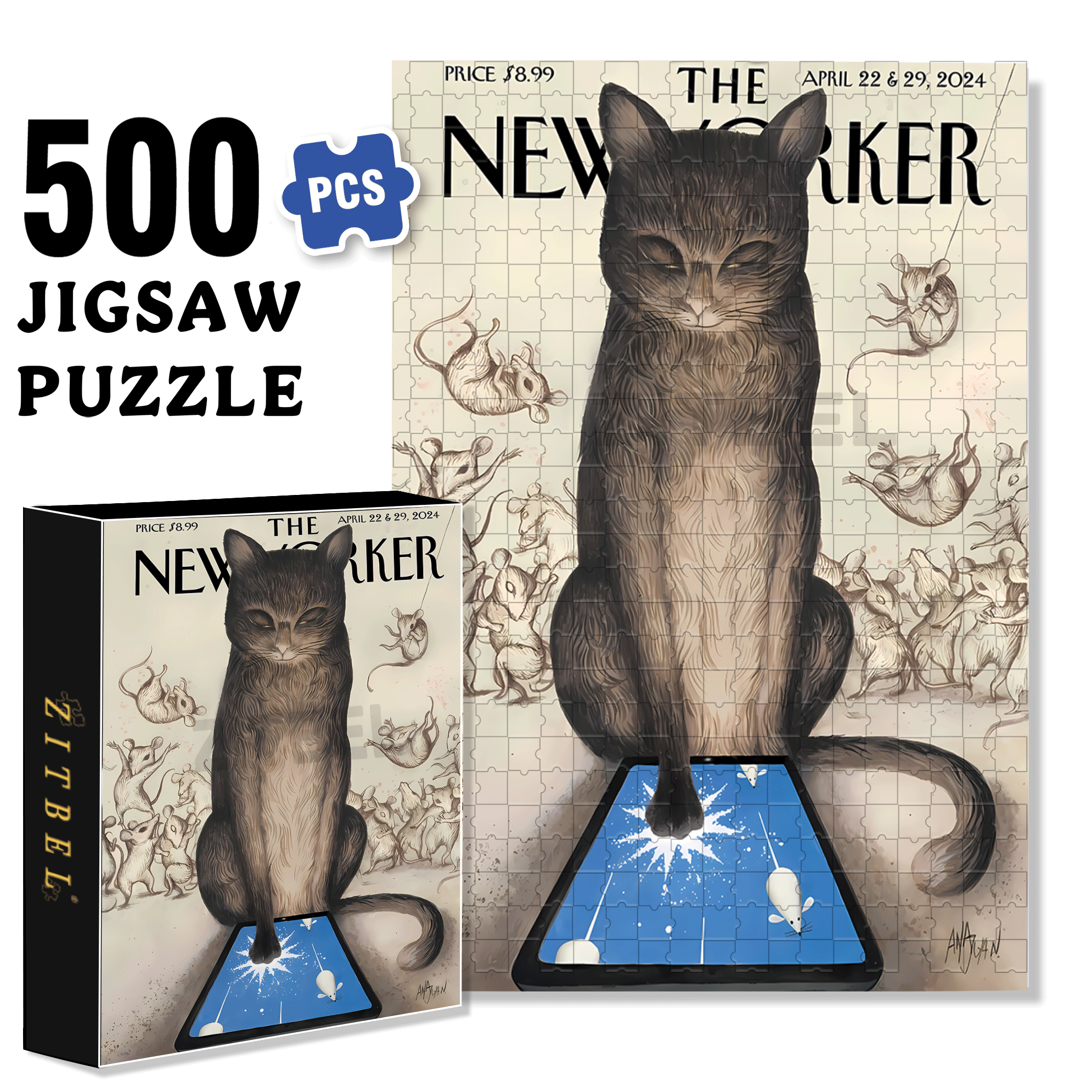 My Favorite Game 500pcs/1000pcs Jigsaw Puzzle, Scratch-Resistant, Interactive Family Game & Brain-Boosting DIY Decor, Perfect for Halloween, Christmas & New Year Gifts, Family Puzzle Game