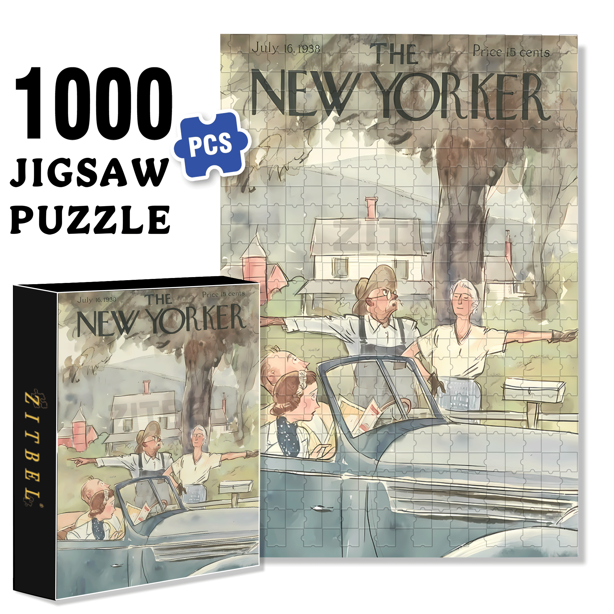 Opposite Direction 500pcs/1000pcs Jigsaw Puzzle, Scratch-Resistant, Interactive Family Game & Brain-Boosting DIY Decor, Perfect for Halloween, Christmas & New Year Gifts, Family Puzzle Game