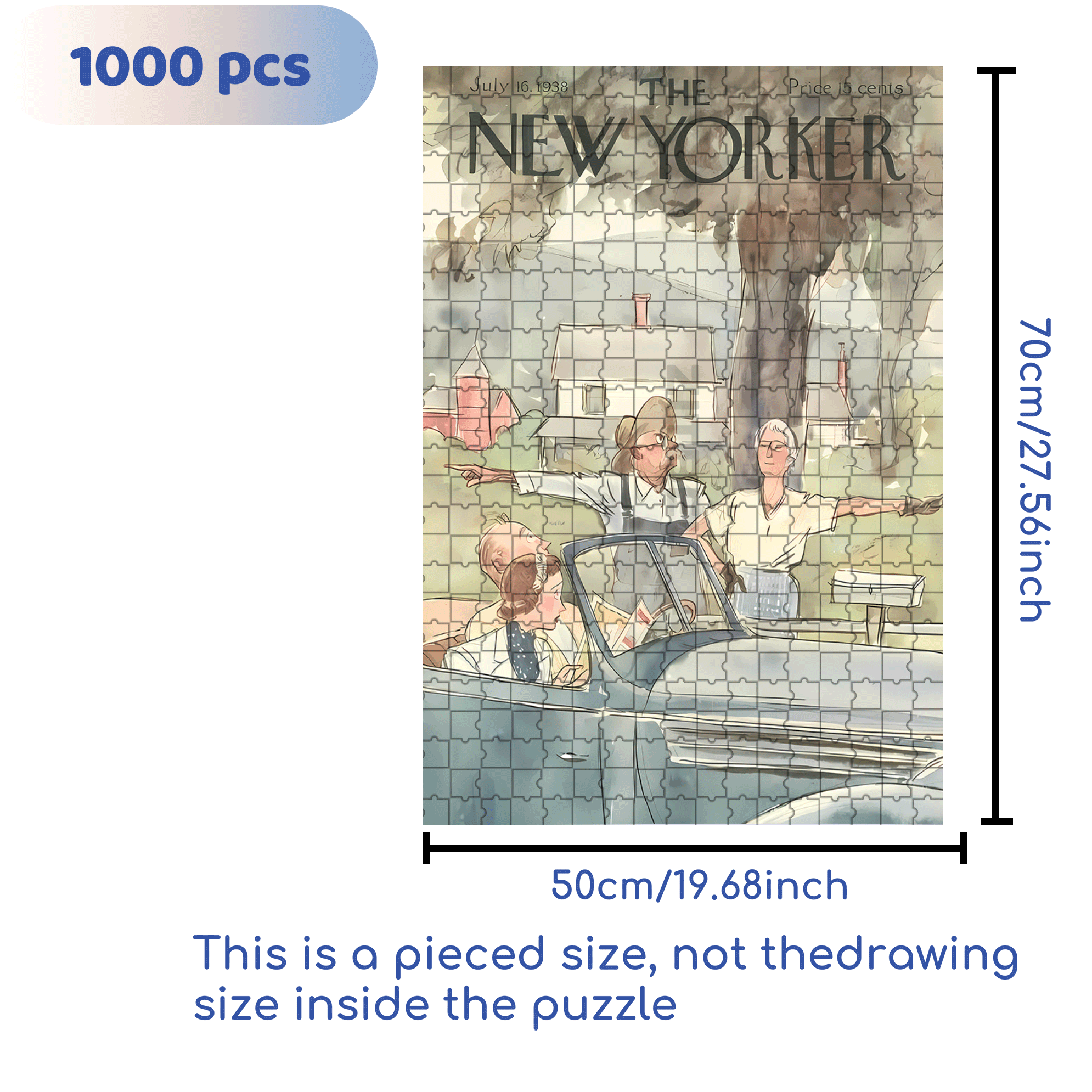 Opposite Direction 500pcs/1000pcs Jigsaw Puzzle, Scratch-Resistant, Interactive Family Game & Brain-Boosting DIY Decor, Perfect for Halloween, Christmas & New Year Gifts, Family Puzzle Game