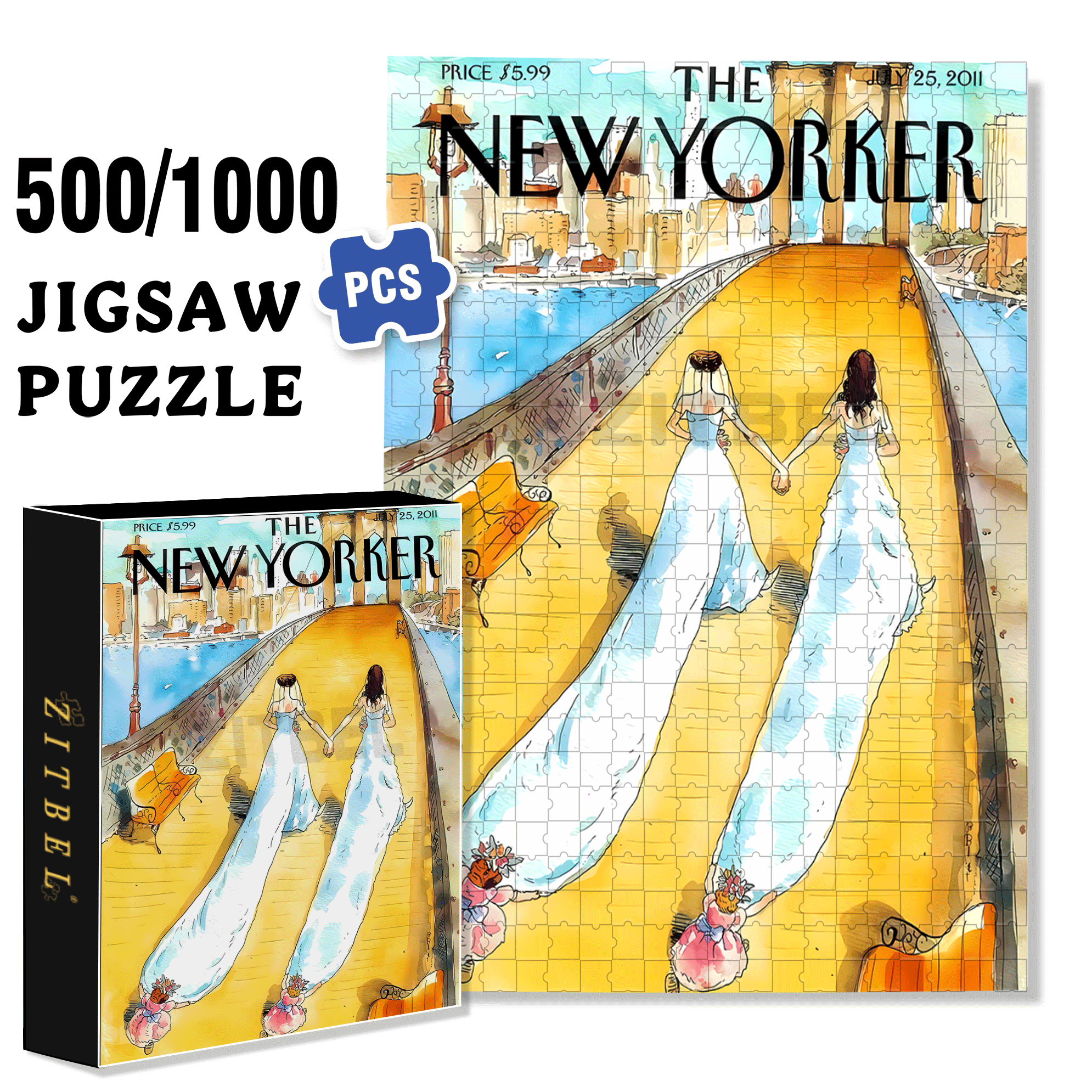 Our Big Day 500pcs/1000pcs Jigsaw Puzzle, Scratch-Resistant, Interactive Family Game & Brain-Boosting DIY Decor, Perfect for Halloween, Christmas & New Year Gifts, Family Puzzle Game