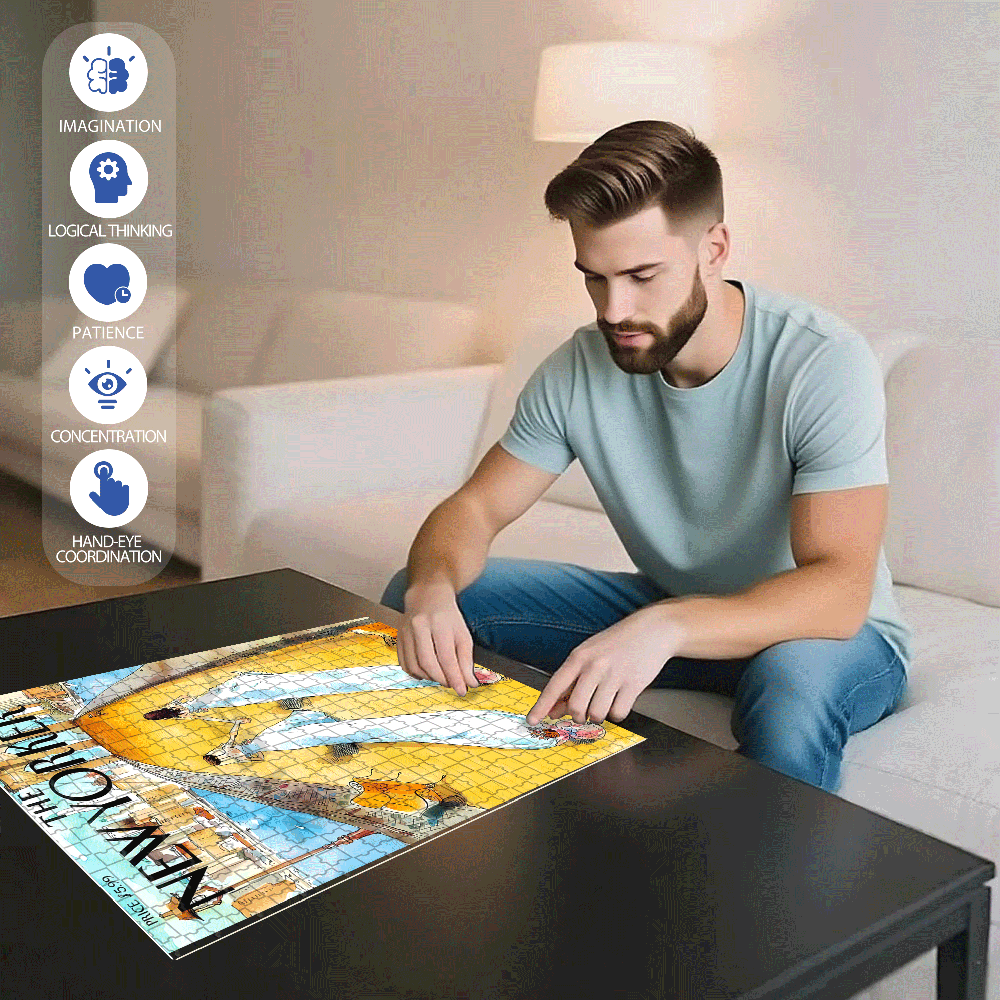 Our Big Day 500pcs/1000pcs Jigsaw Puzzle, Scratch-Resistant, Interactive Family Game & Brain-Boosting DIY Decor, Perfect for Halloween, Christmas & New Year Gifts, Family Puzzle Game