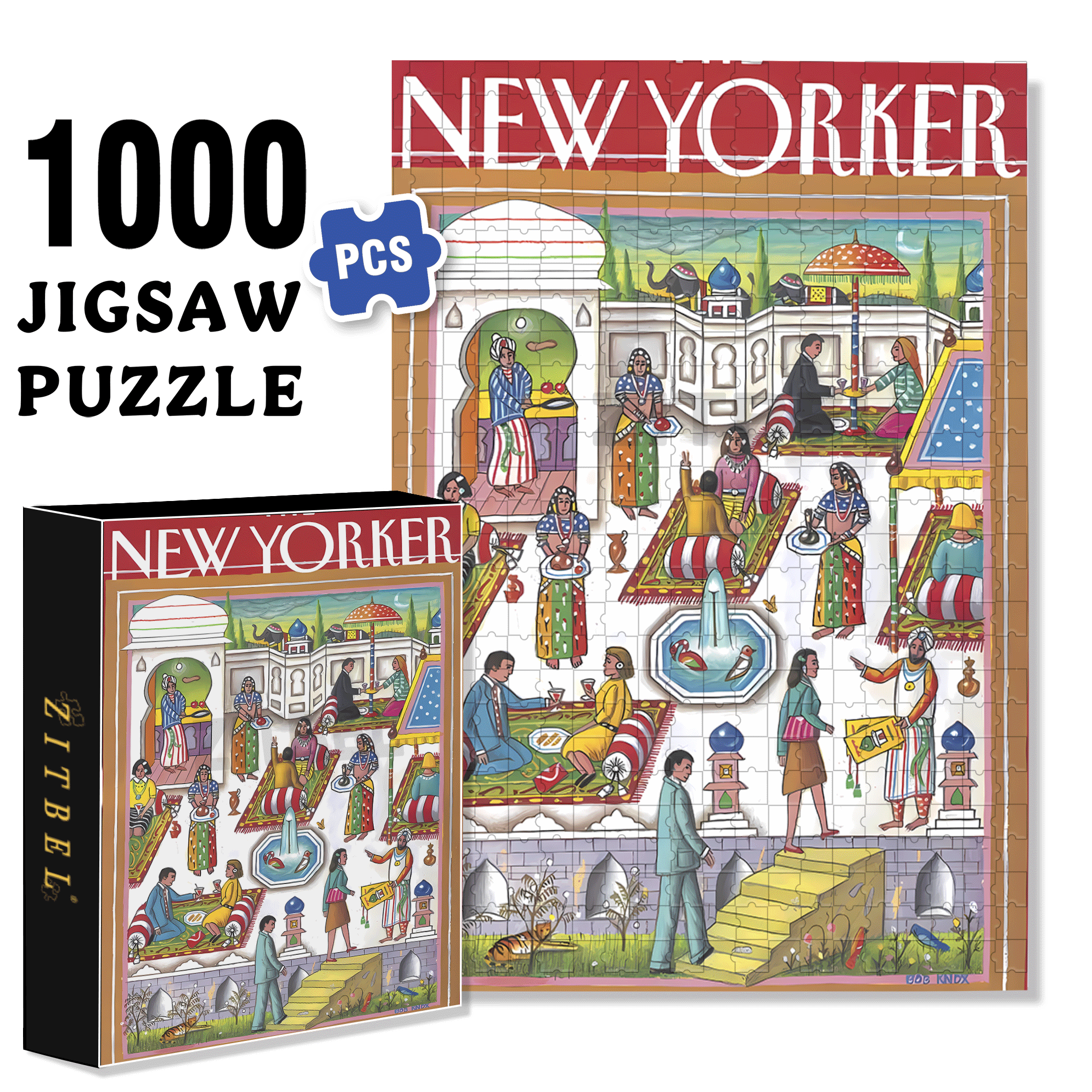 Palace Restaurant 500pcs/1000pcs Jigsaw Puzzle, Scratch-Resistant, Interactive Family Game & Brain-Boosting DIY Decor, Perfect for Halloween, Christmas & New Year Gifts, Family Puzzle Game