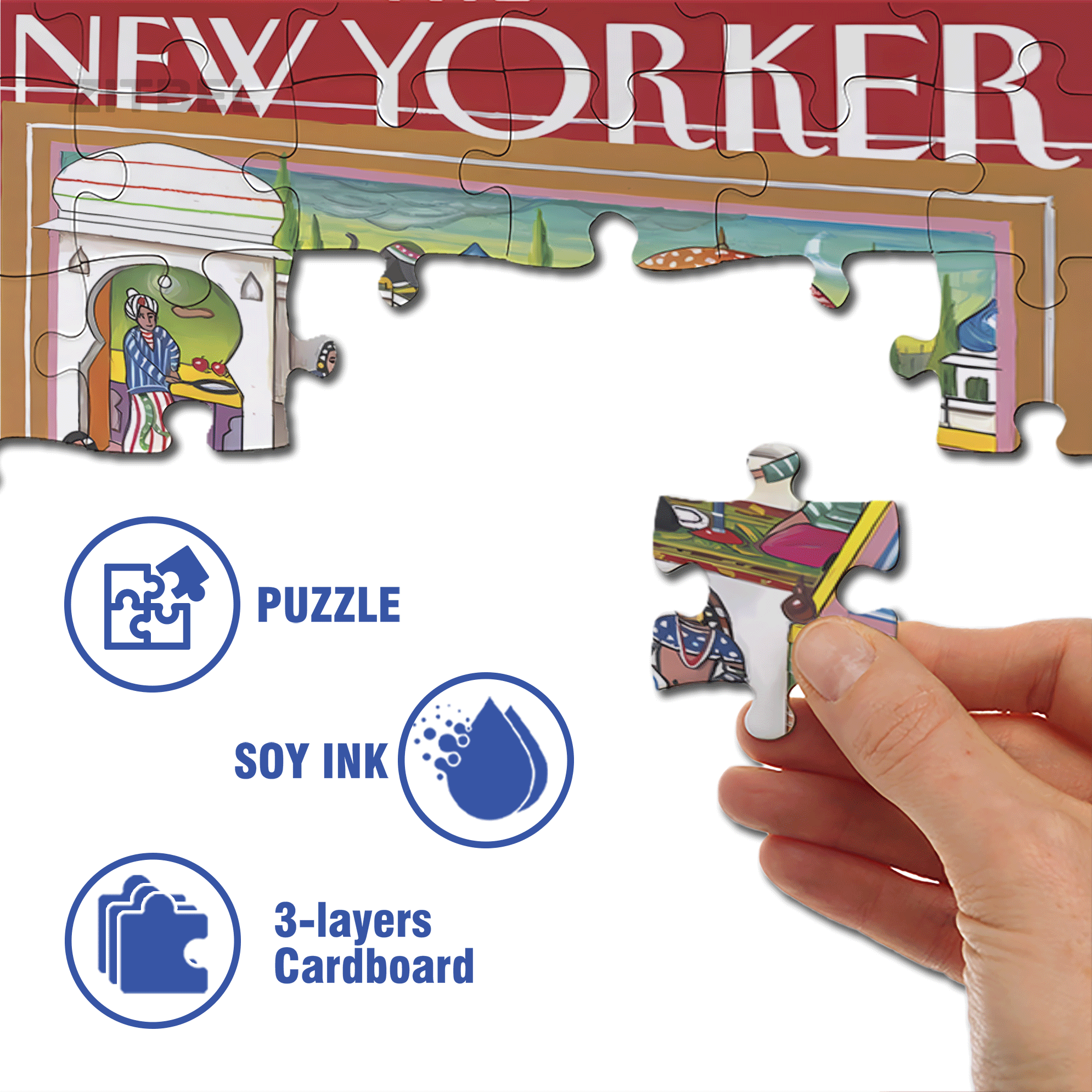 Palace Restaurant 500pcs/1000pcs Jigsaw Puzzle, Scratch-Resistant, Interactive Family Game & Brain-Boosting DIY Decor, Perfect for Halloween, Christmas & New Year Gifts, Family Puzzle Game