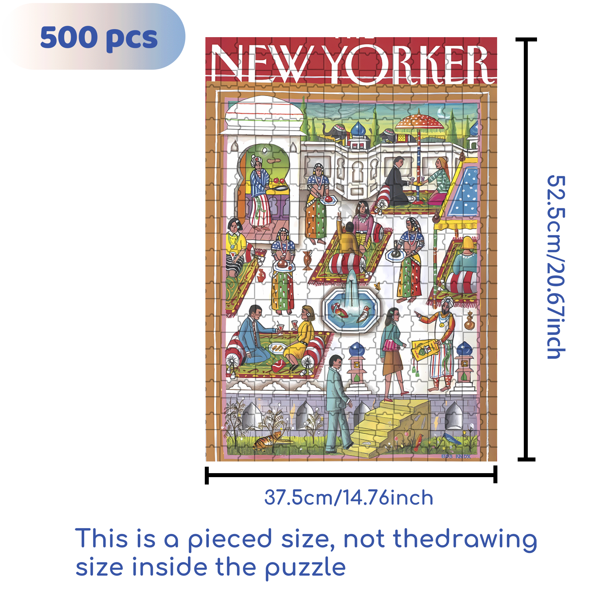 Palace Restaurant 500pcs/1000pcs Jigsaw Puzzle, Scratch-Resistant, Interactive Family Game & Brain-Boosting DIY Decor, Perfect for Halloween, Christmas & New Year Gifts, Family Puzzle Game