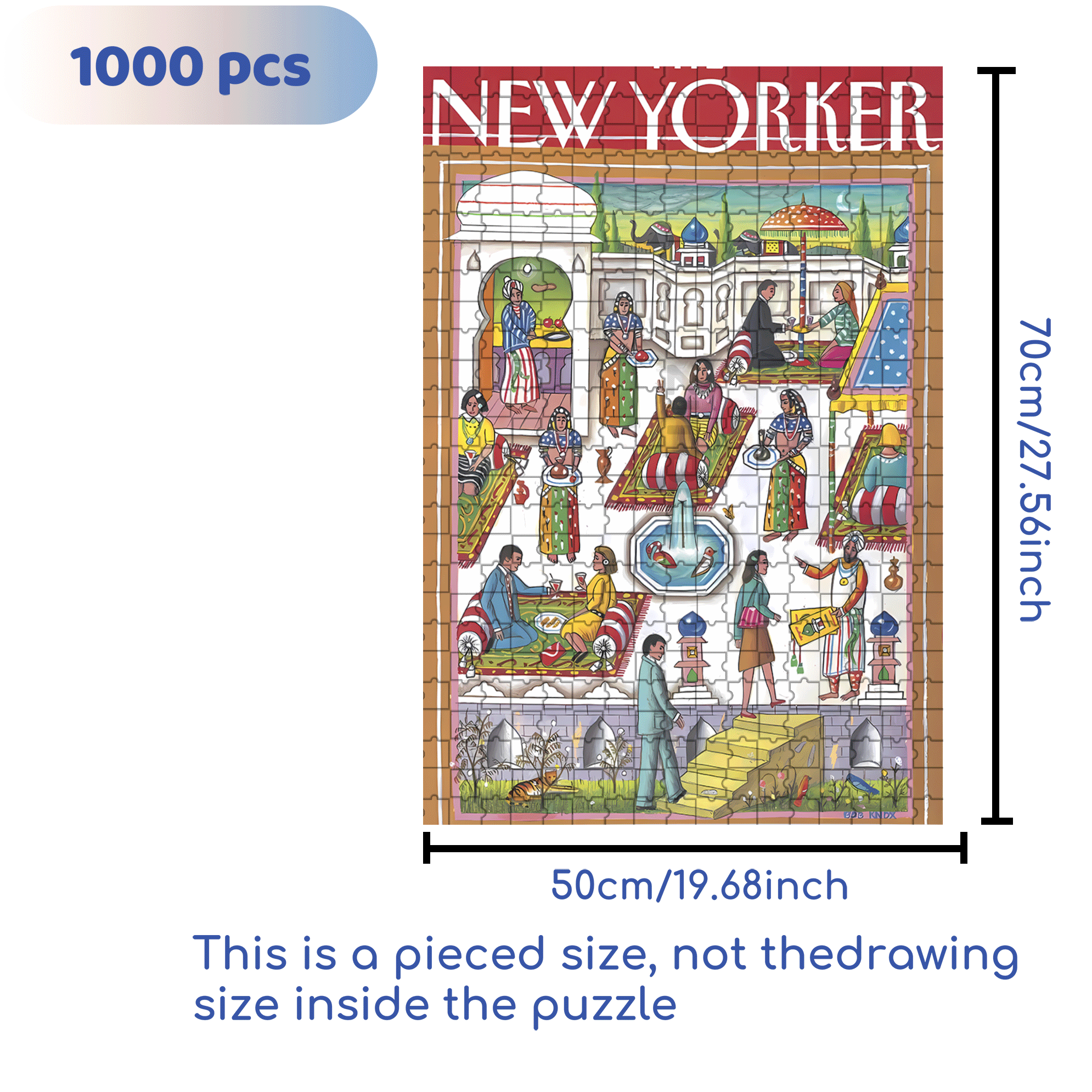 Palace Restaurant 500pcs/1000pcs Jigsaw Puzzle, Scratch-Resistant, Interactive Family Game & Brain-Boosting DIY Decor, Perfect for Halloween, Christmas & New Year Gifts, Family Puzzle Game