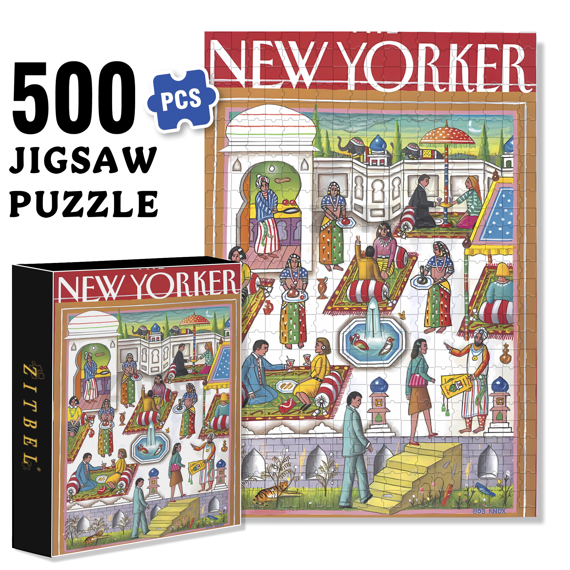 Palace Restaurant 500pcs/1000pcs Jigsaw Puzzle, Scratch-Resistant, Interactive Family Game & Brain-Boosting DIY Decor, Perfect for Halloween, Christmas & New Year Gifts, Family Puzzle Game