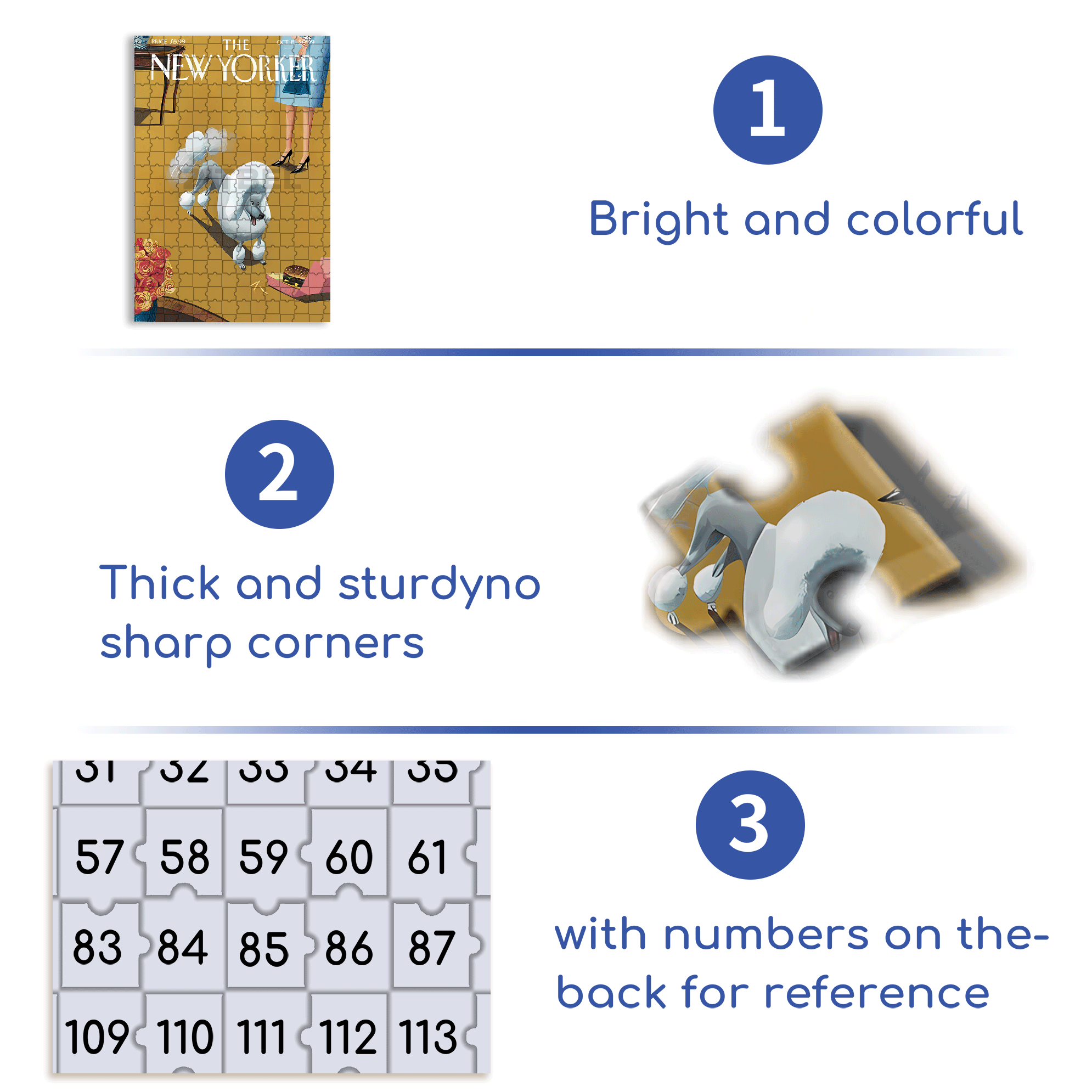 Poodle Lucky 500pcs/1000pcs Jigsaw Puzzle, Scratch-Resistant, Interactive Family Game & Brain-Boosting DIY Decor, Perfect for Halloween, Christmas & New Year Gifts, Family Puzzle Game