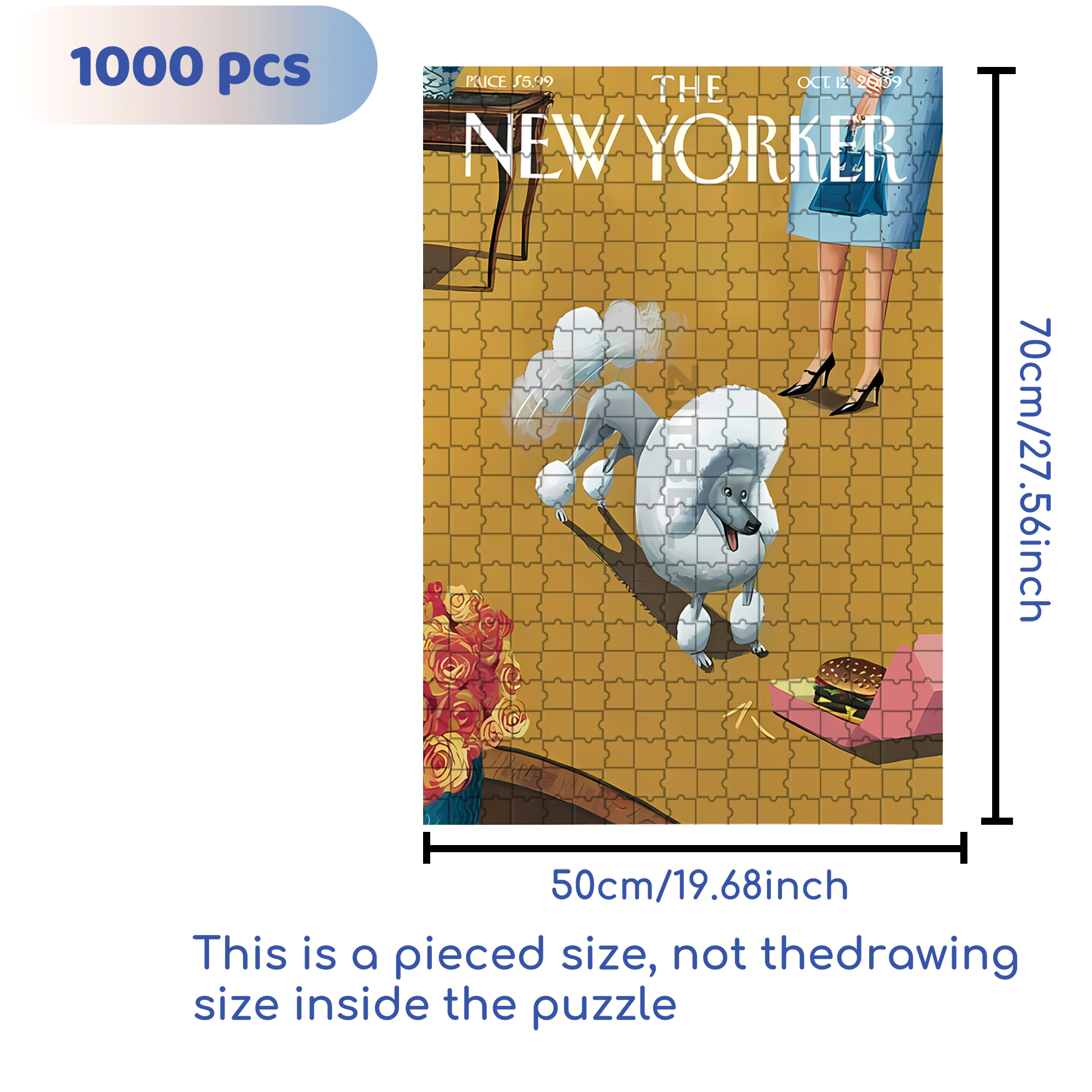 Poodle Lucky 500pcs/1000pcs Jigsaw Puzzle, Scratch-Resistant, Interactive Family Game & Brain-Boosting DIY Decor, Perfect for Halloween, Christmas & New Year Gifts, Family Puzzle Game
